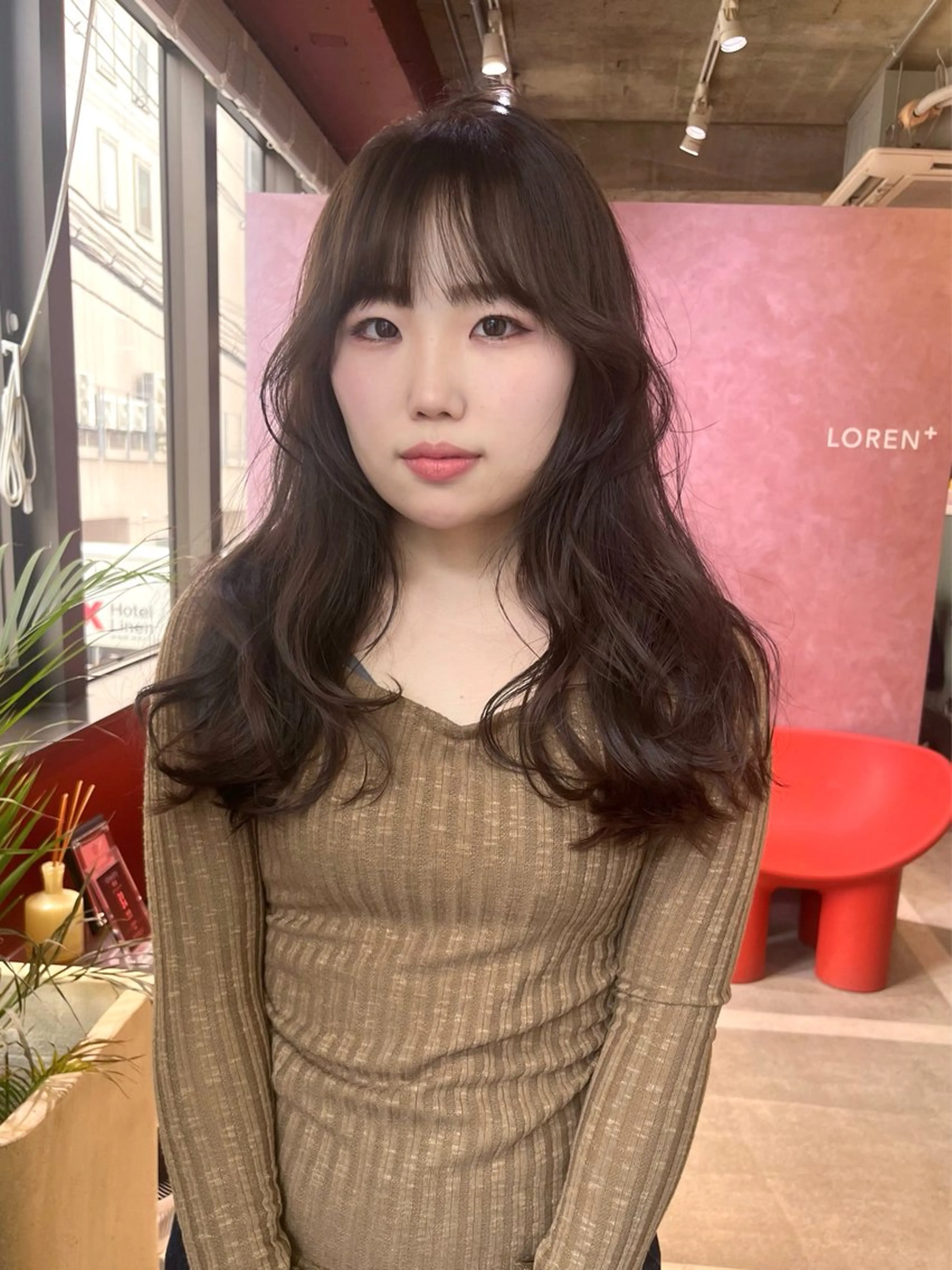 セミロング カラー カット ヘアカラー 似合わせレイヤー🍏 ★パーマ/ののかのヘアスタイル