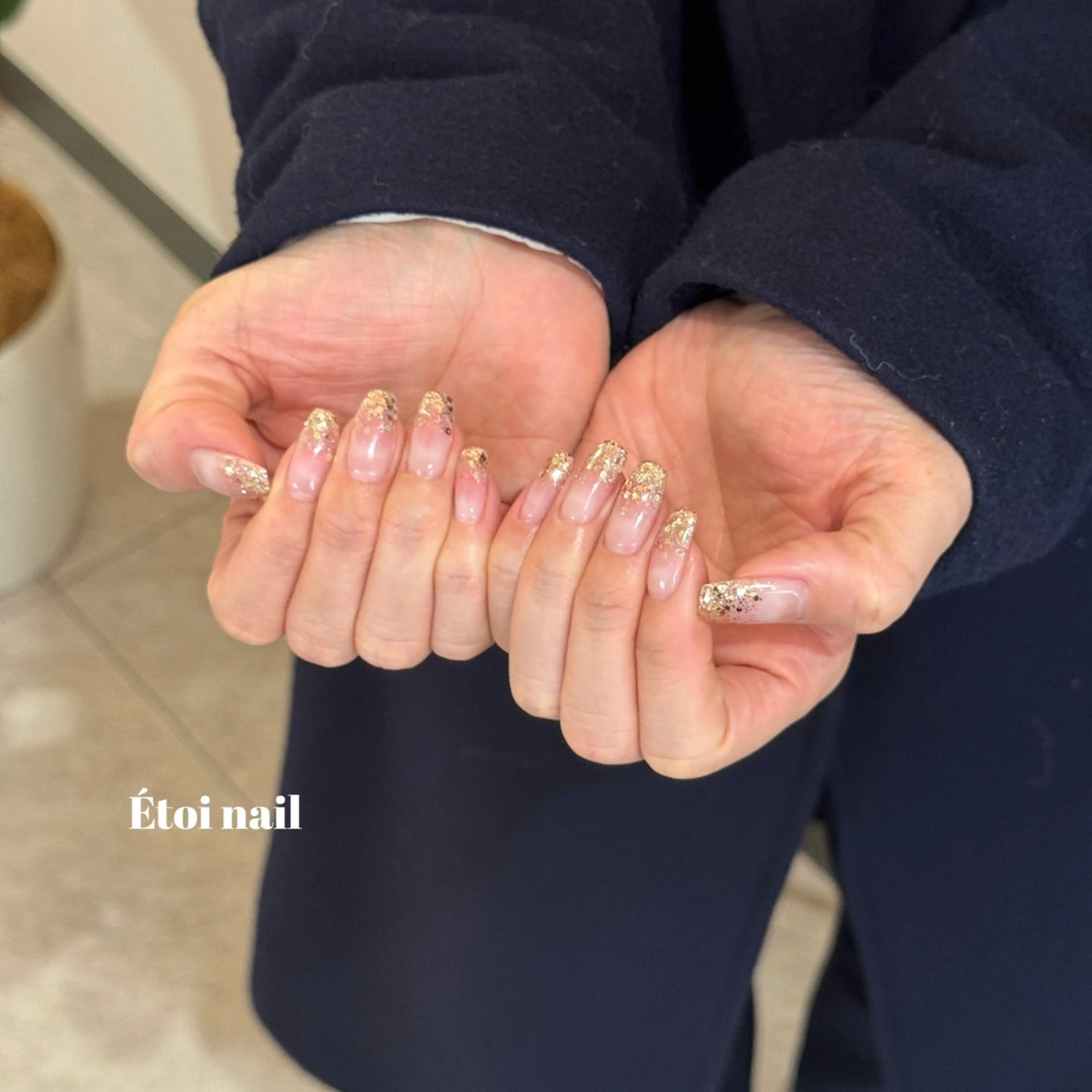 ネイル グラデーション ラメ(グリッター) ラメグラデーション ハンドネイル Étoi Nail はるのネイルデザイン