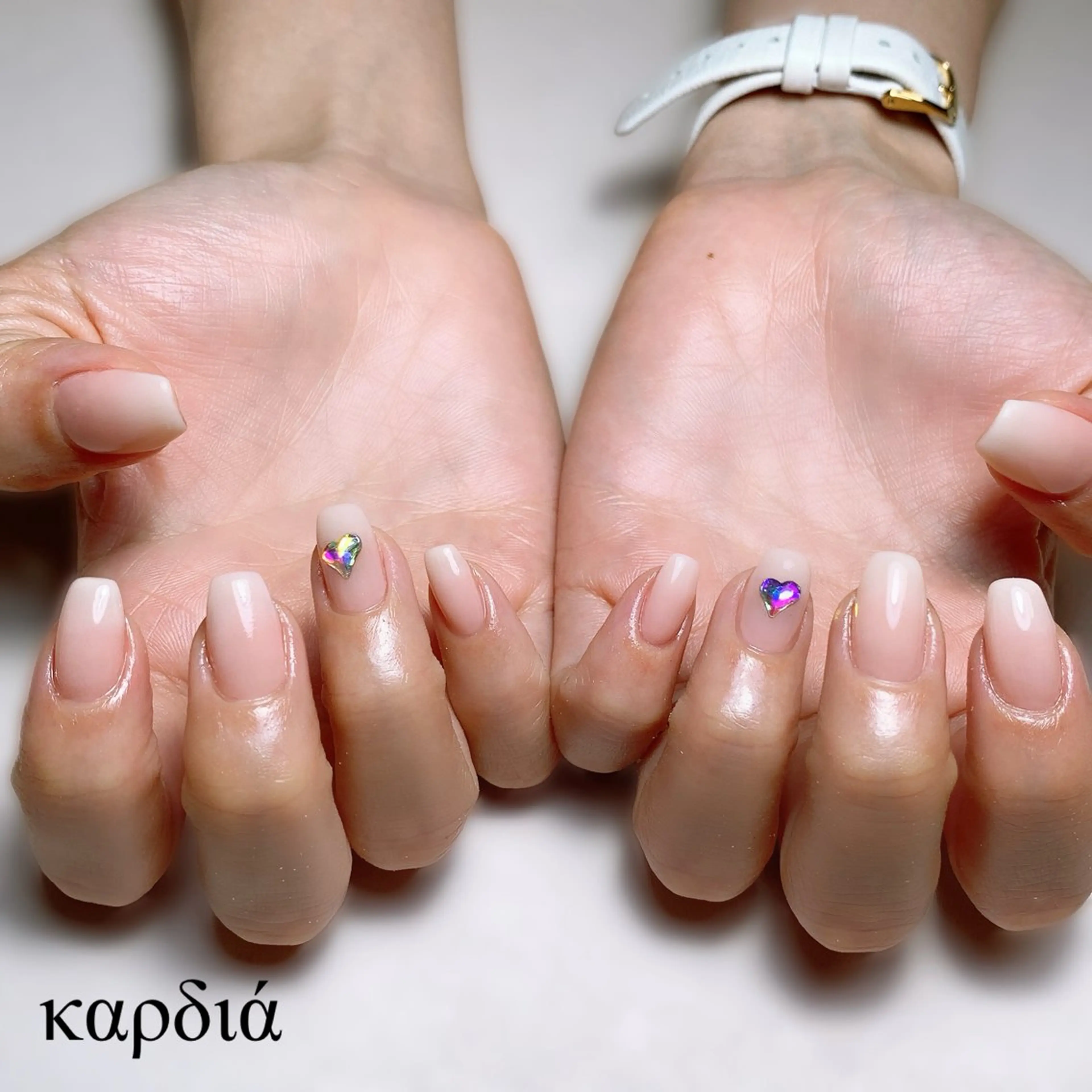 ネイル ハンドネイル καρδιά -ｶﾙﾃﾞｨｱ-のネイルデザイン