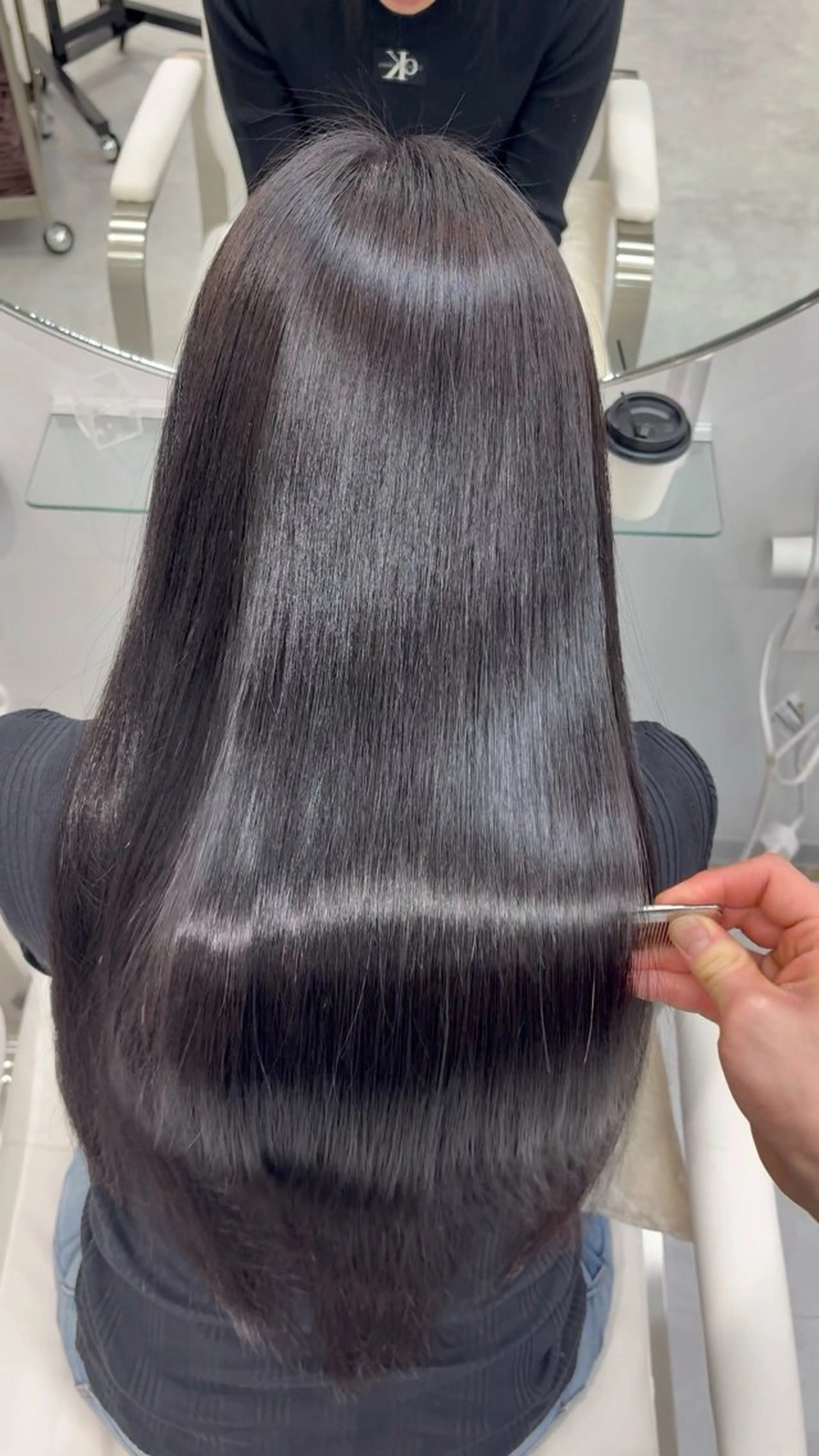 ロング 縮毛矯正 トリートメント 美髪縮毛矯正／ツヤ 髪カラー🫧つばさのヘアスタイル