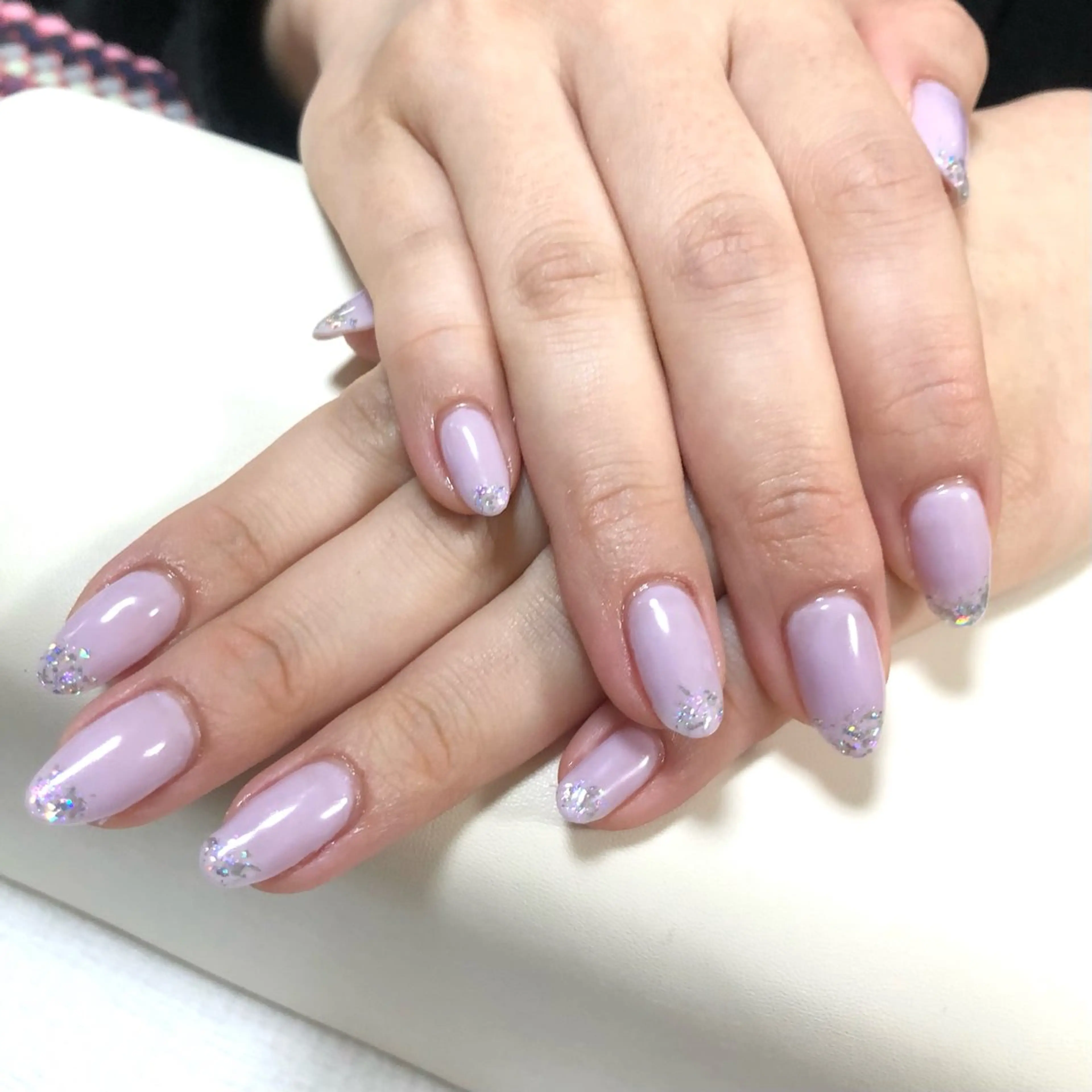 ネイル オーロラネイル キラキラネイル パープル ハンドネイル meeho所属・salon *meehoのネイルデザイン