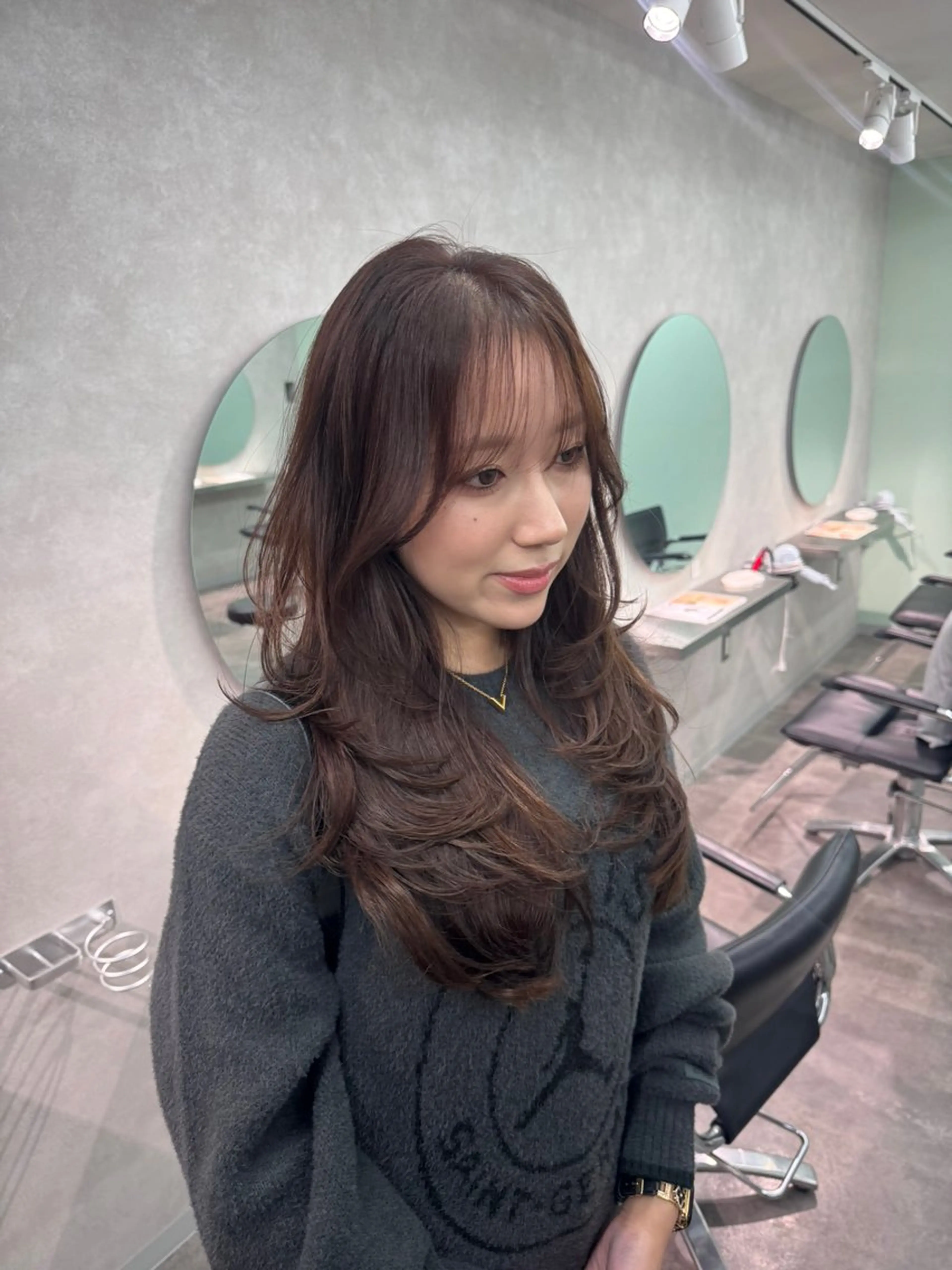 ロング カラー カット ヘアカラー レイヤーカット職人 🇰🇷千葉韓国ヘアのヘアスタイル