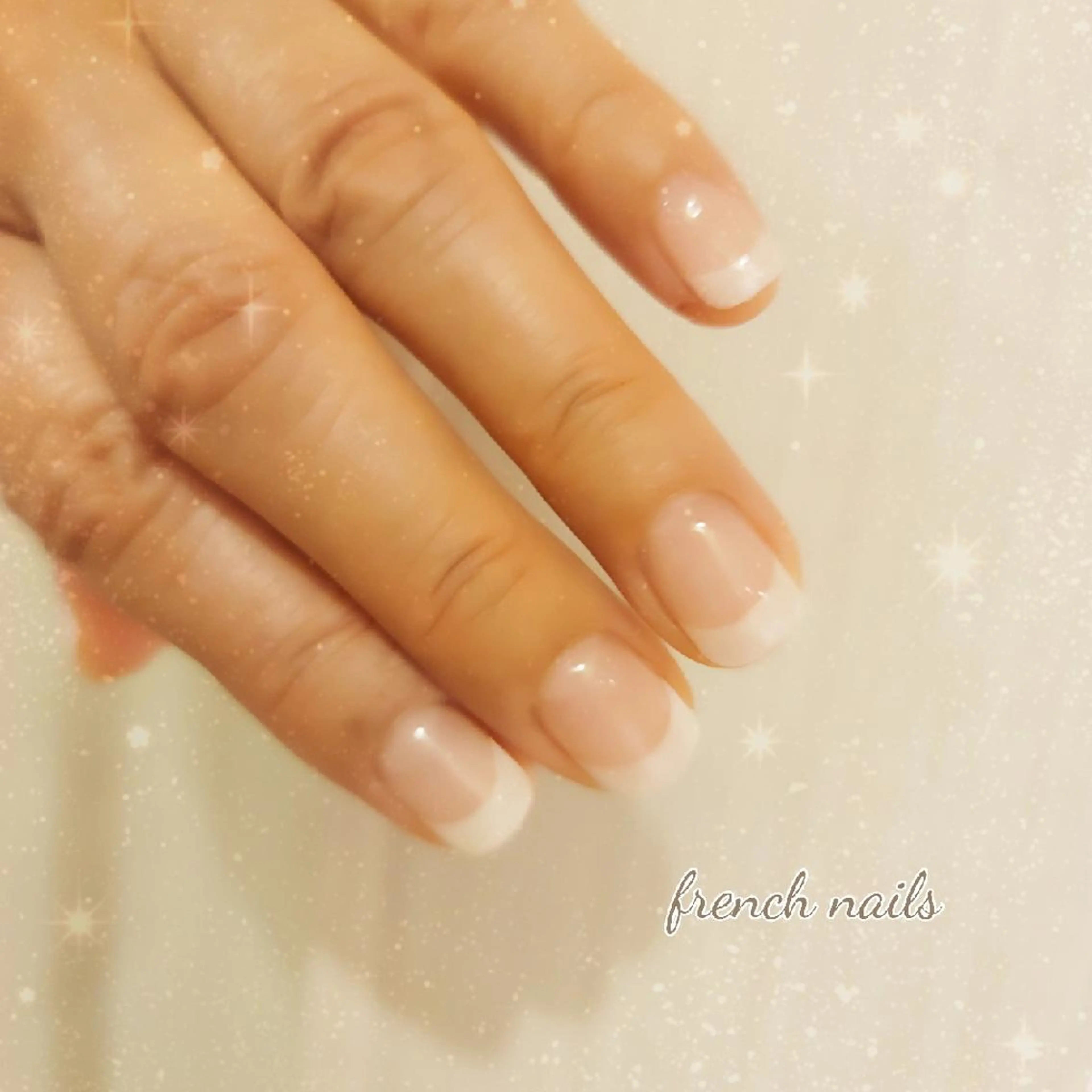 フレンチネイル オフなしの写真