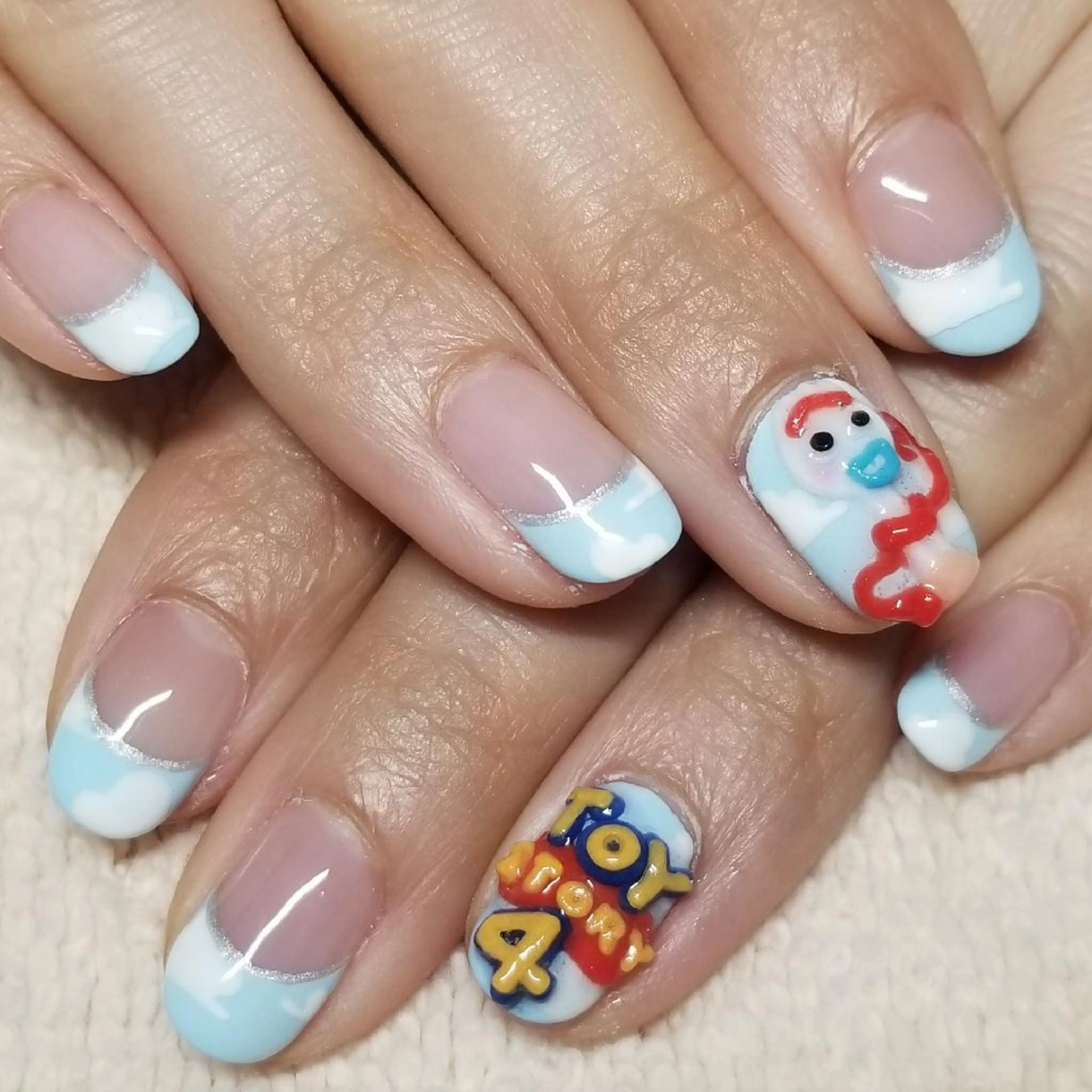 ネイル 水色 ハンドネイル よしだ ひろきのネイルデザイン