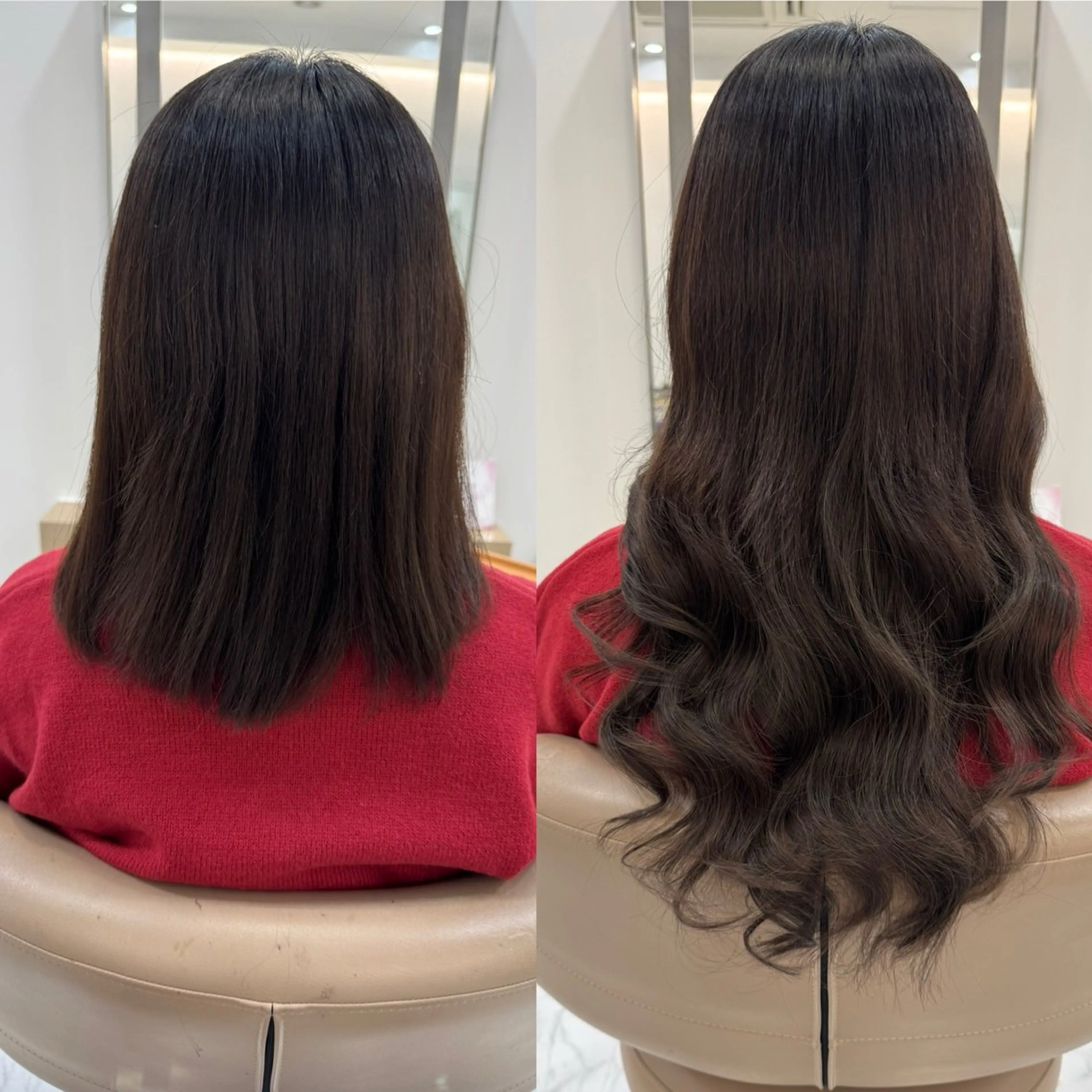 ロング シールエクステ エクステ 韓国風ヘア ロング 濱川響太レディース カットモデルのヘアスタイル