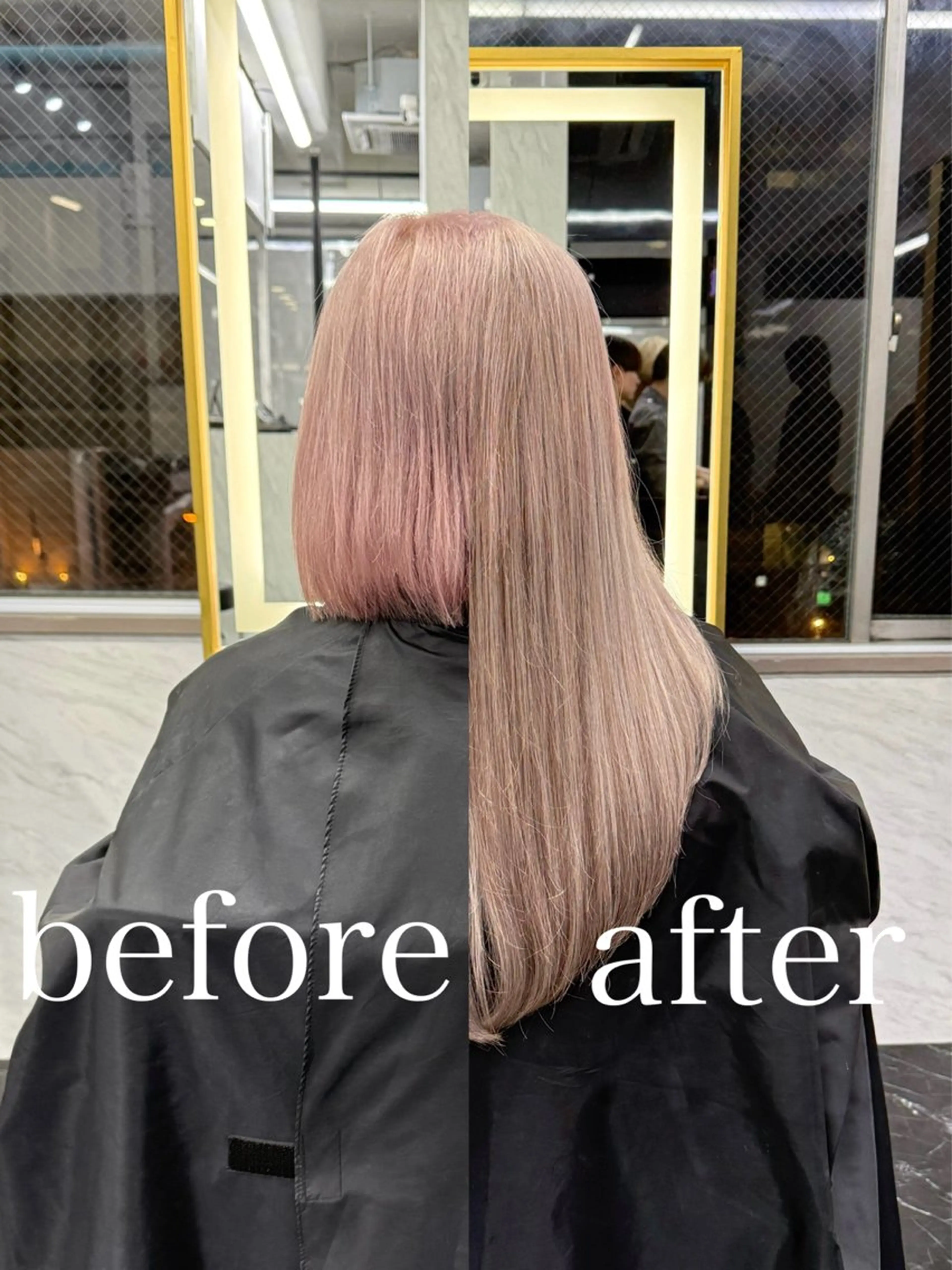 ロング カラー ベージュカラー ブリーチ 透明感カラー ピンクカラー ピンクベージュ エクステ エクステ🩵ブリーチ 韓国ヘア🩵KAEのヘアスタイル