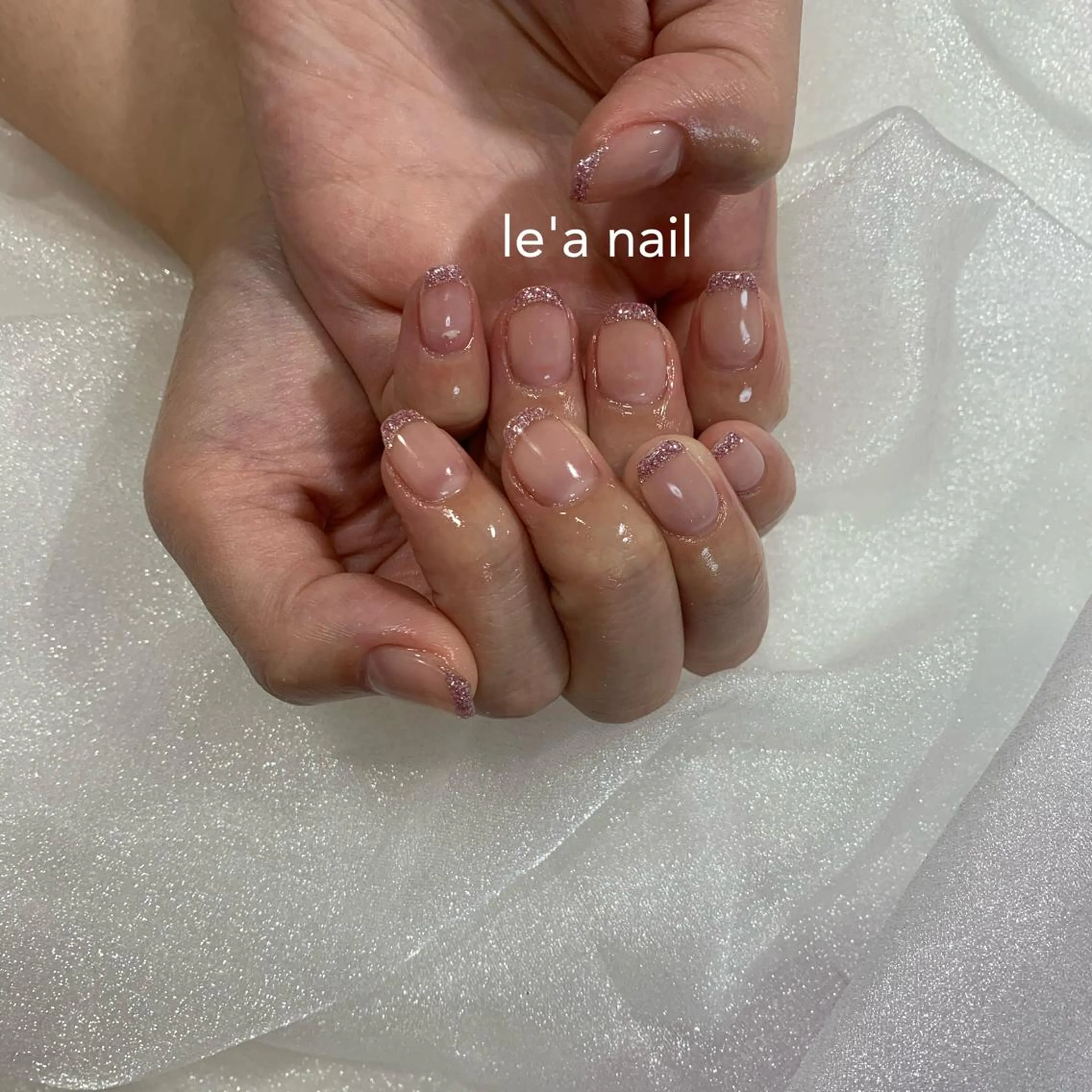 ネイル フレンチネイル キラキラネイル pu muのネイルデザイン