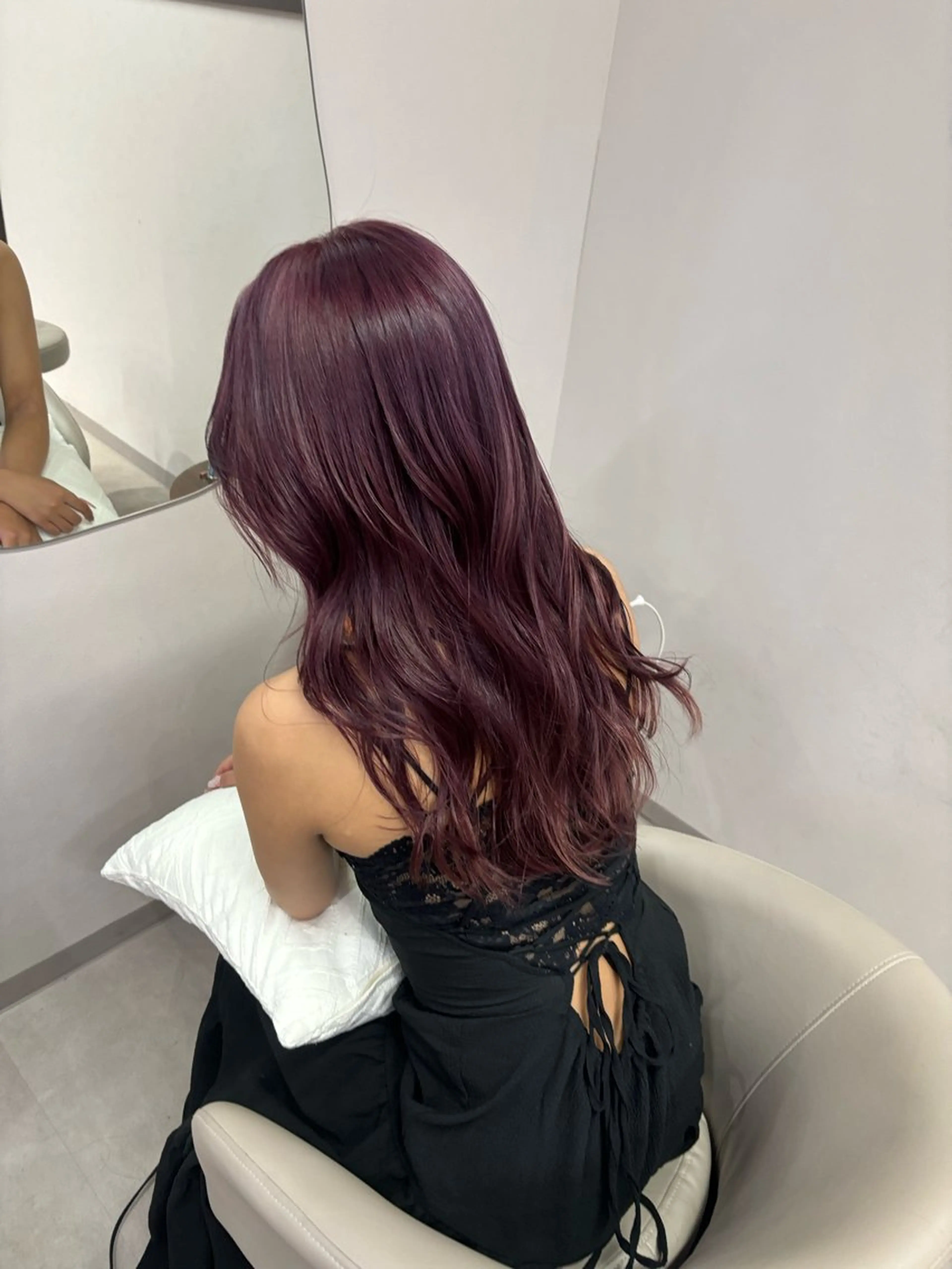 ロング カラー ブリーチ ラベンダーカラー ピンクカラー ピンクラベンダー カット ヘアカラー 🐼 こゆきのヘアスタイル