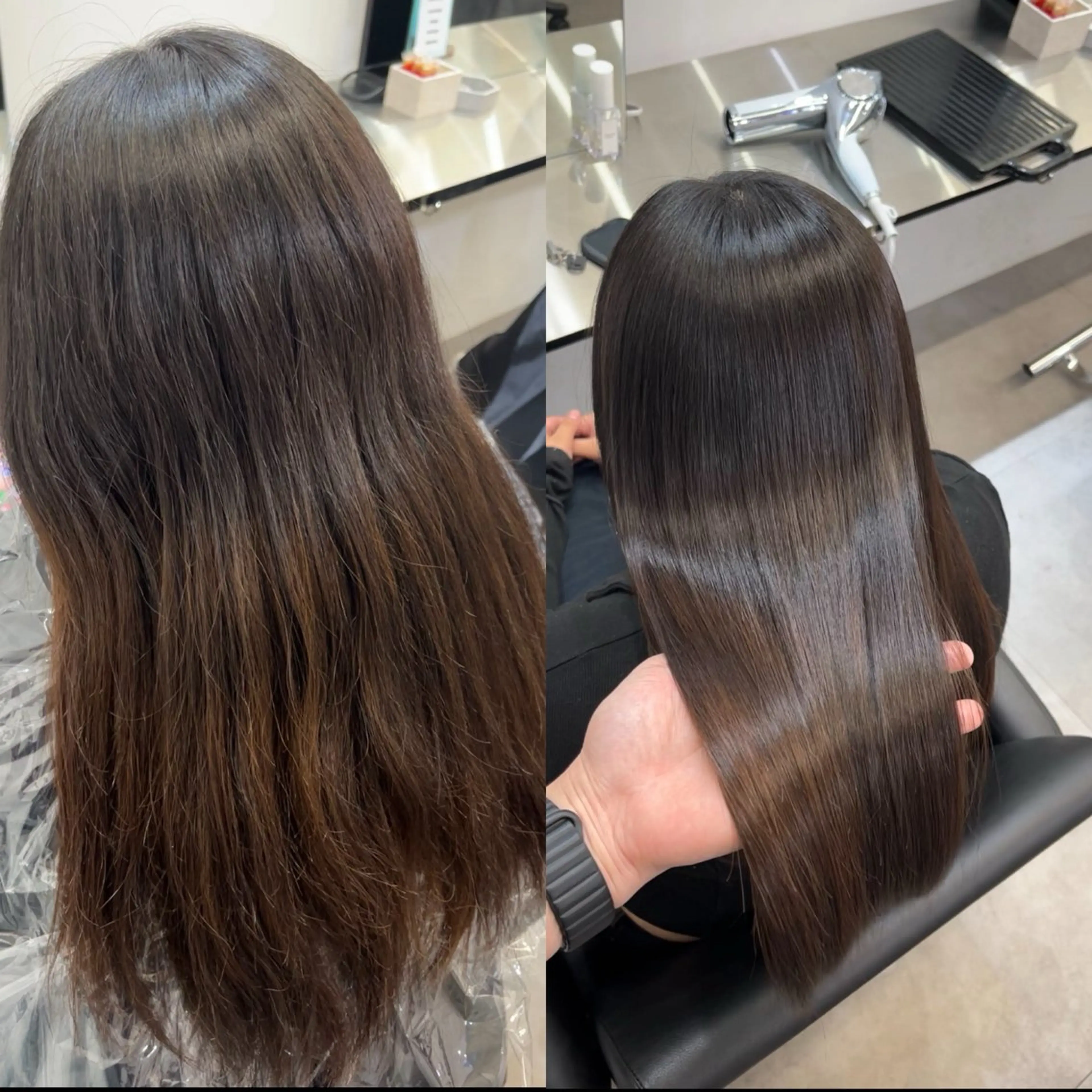 ロング カット 縮毛矯正 トリートメント 髪質改善/縮毛矯正 梅田茶屋町/西尾祐作のヘアスタイル