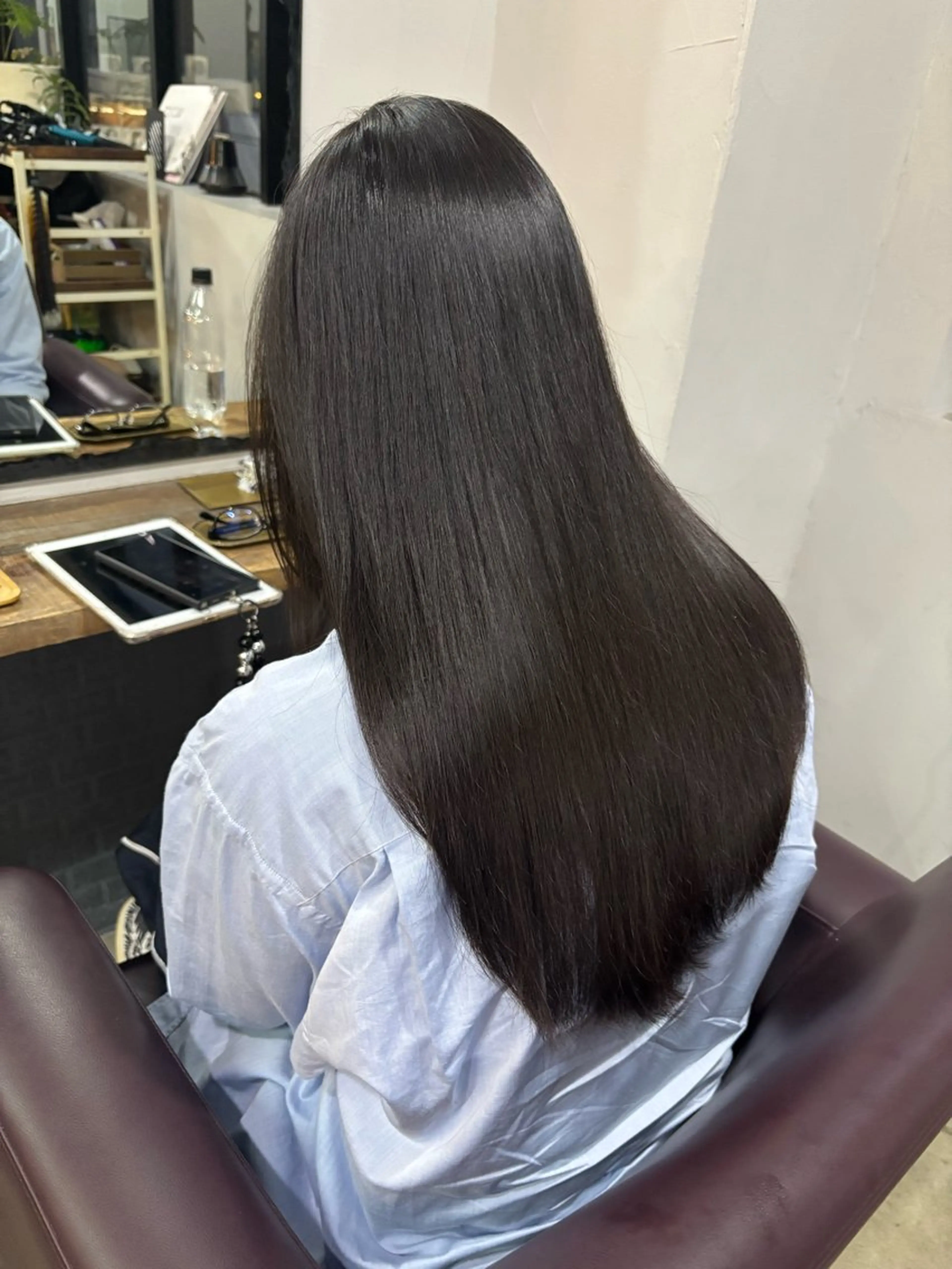 ロング 縮毛矯正 ウシロダ メグミのヘアスタイル