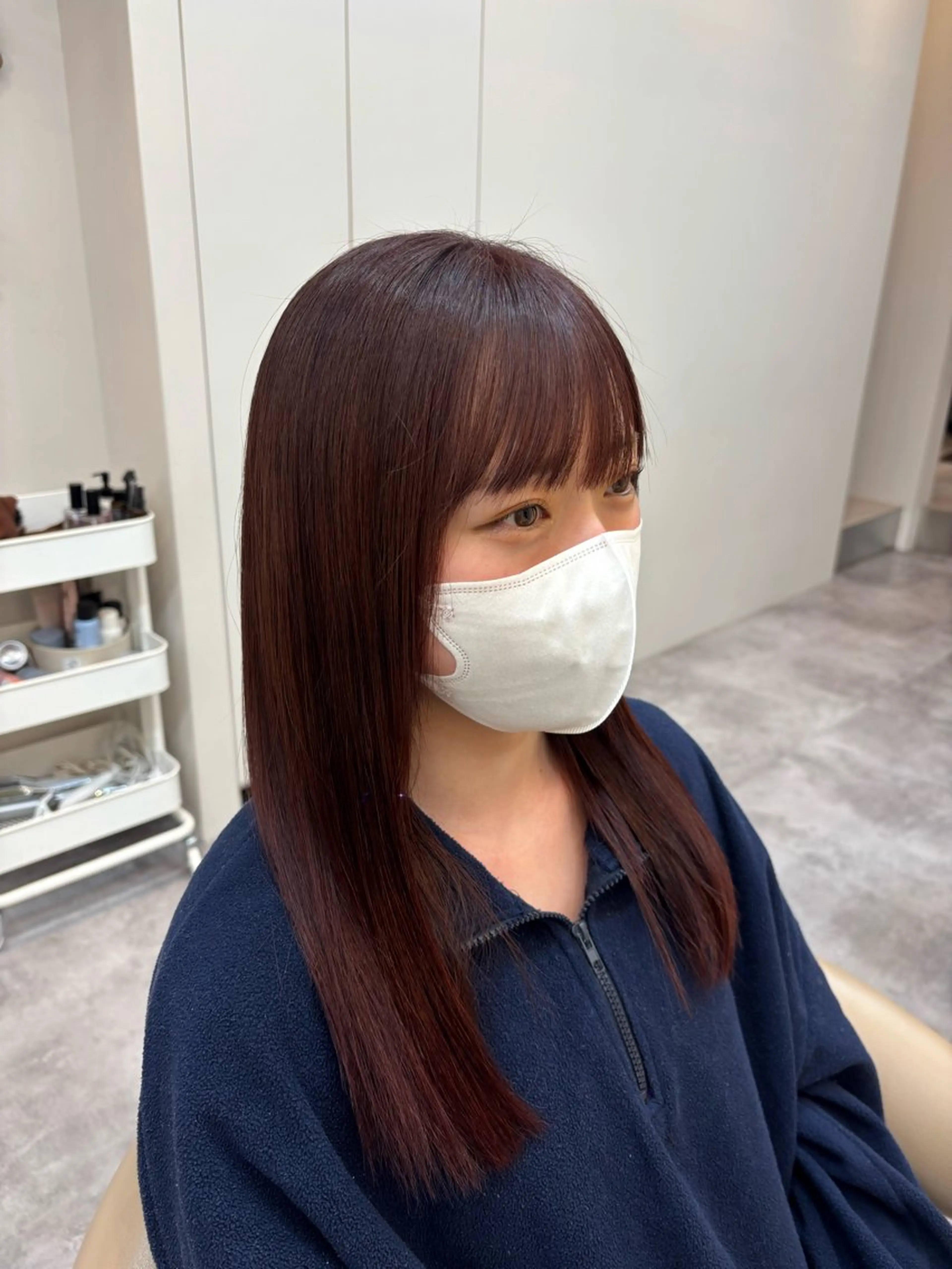 セミロング ヘアカラー トリートメント ゆうか♡⟡.· 韓国ヘアのヘアスタイル