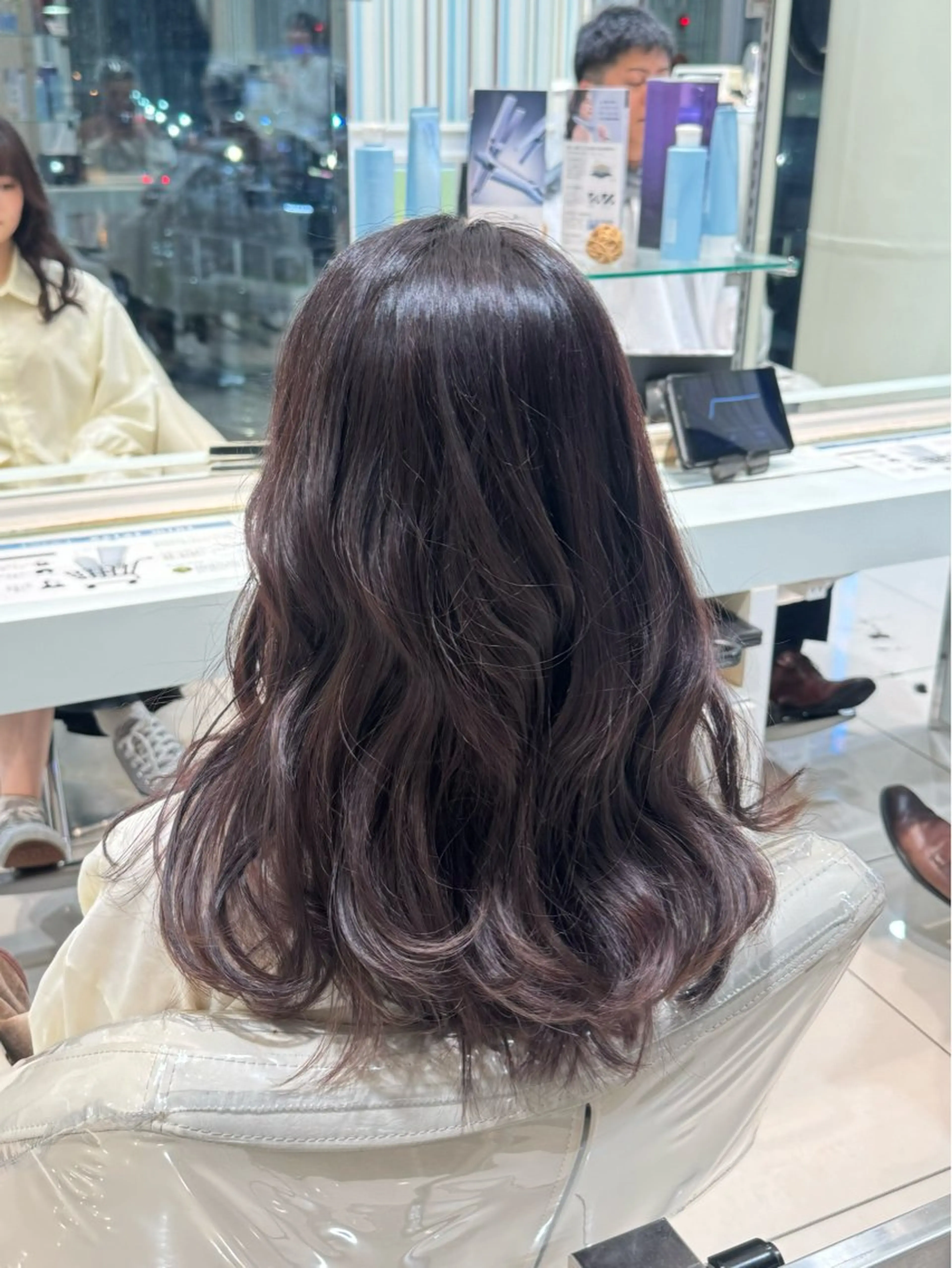 ロング パープルカラー 曲がる縮毛/カルマパ ーマ/池袋/横村大全のヘアスタイル