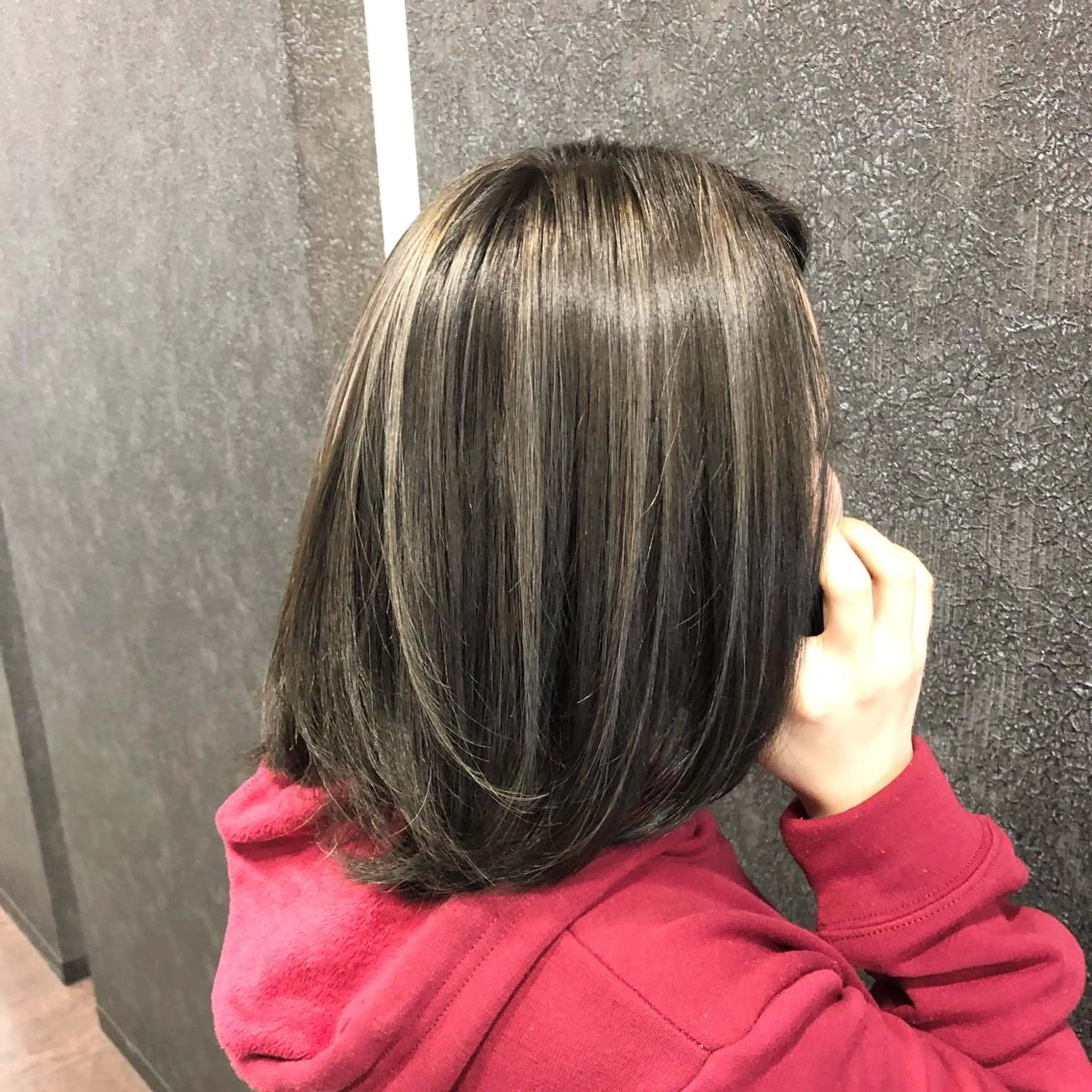 ミディアム カラー ハイライトカラー ハイライト 得能 雅人のヘアスタイル