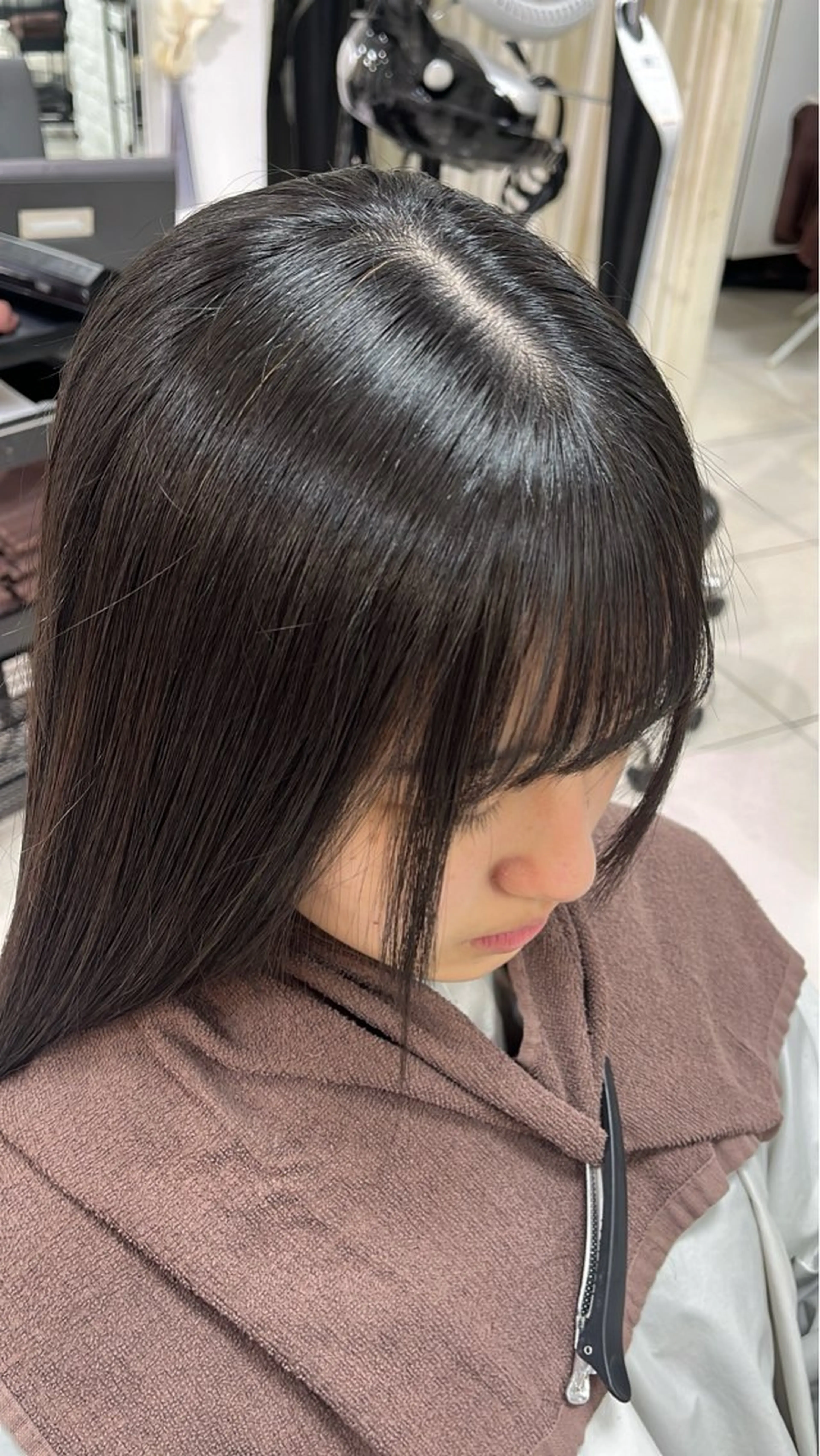 ロング パーマ 顔周りカット レイヤーカット 縮毛矯正 リノ stylist🪐のヘアスタイル