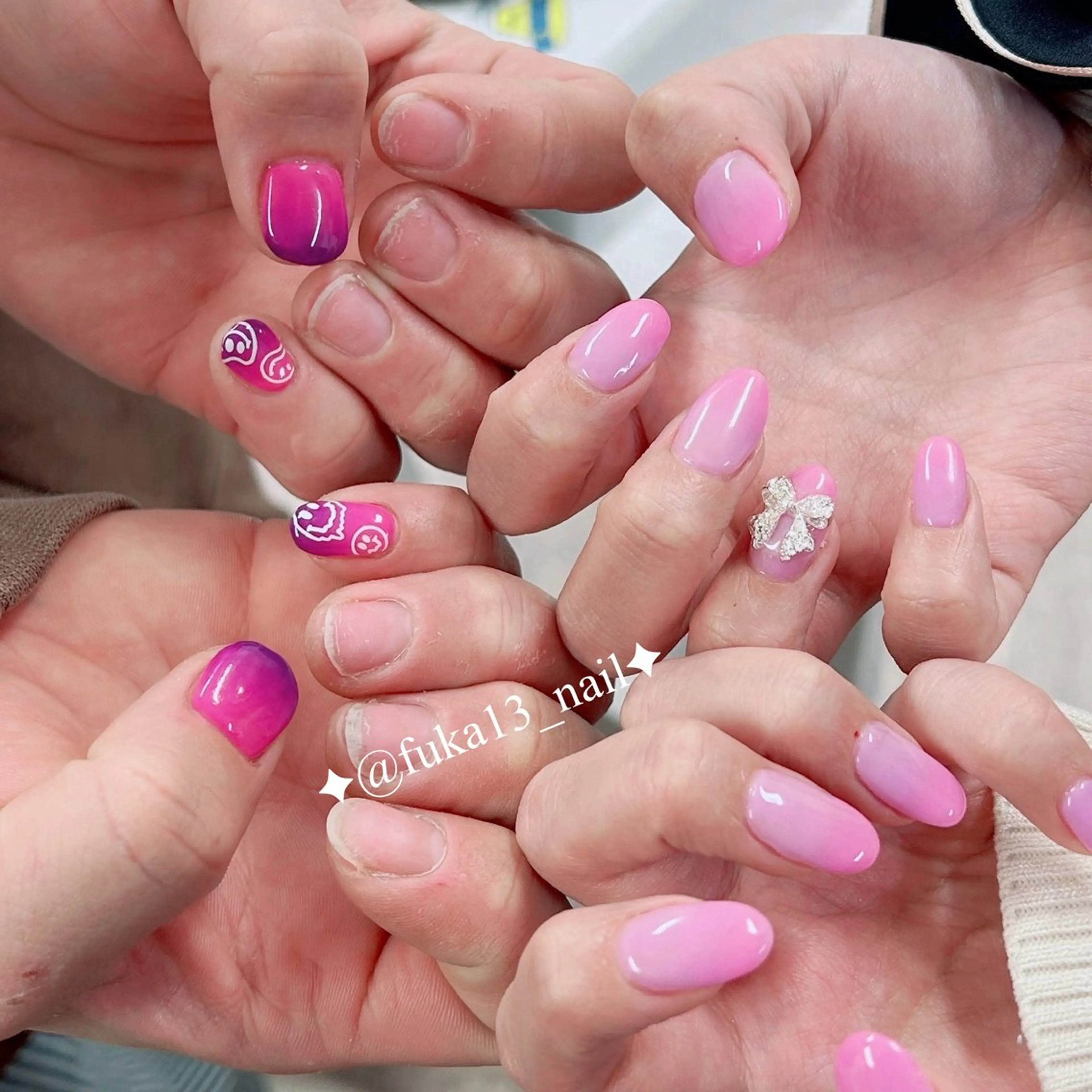 ネイル グラデーション おそろいネイル メンズネイル ネイルサロンAnela【アネラ】所属・Nail♡Fuka. /1月予約受付中のネイルデザイン