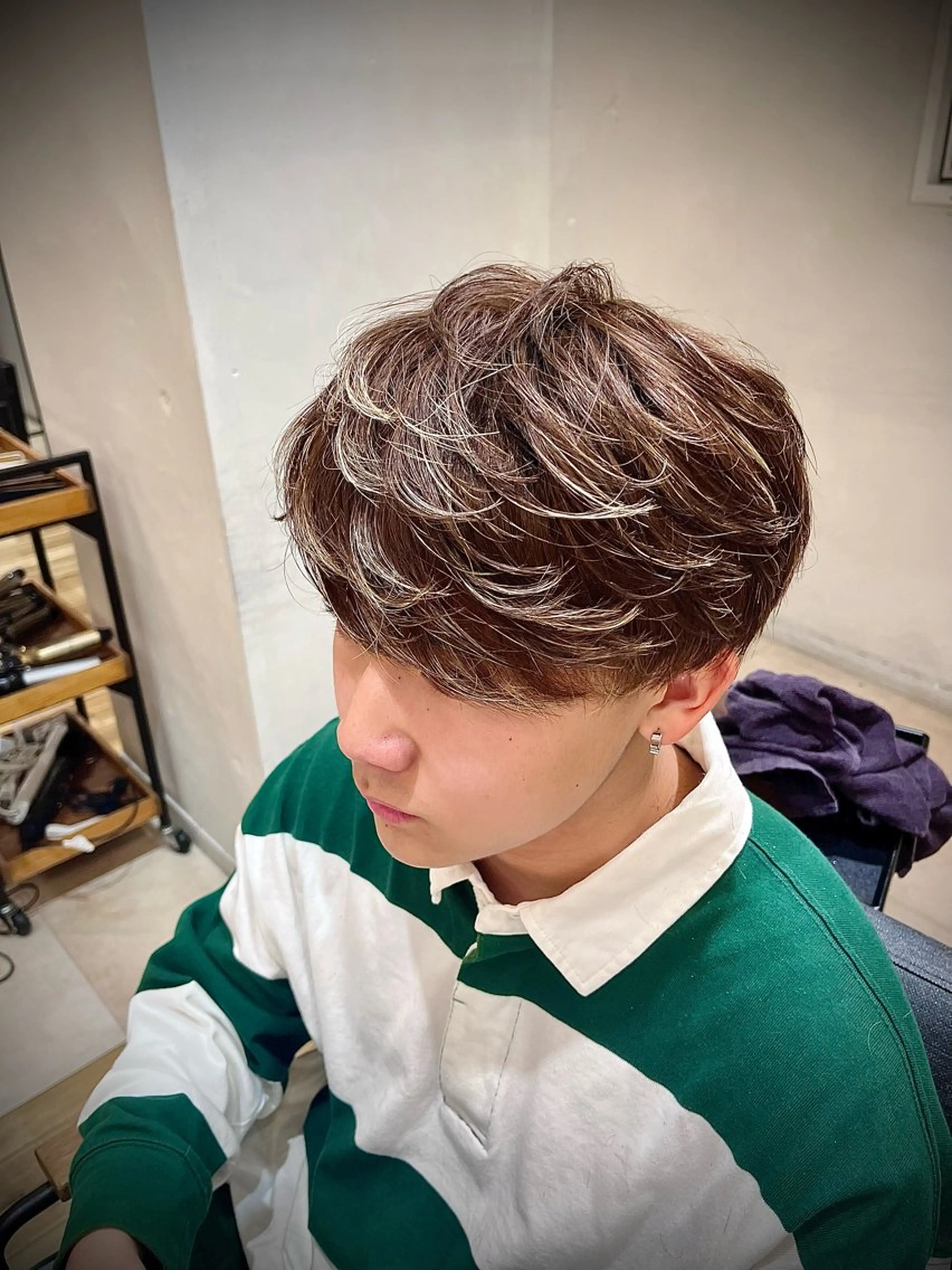 カラー メンズ メンズハイライト マッシュ ハイライトカラー ヘアカラー 🟦メンズ特化🟦 たかしま　あさひのヘアスタイル