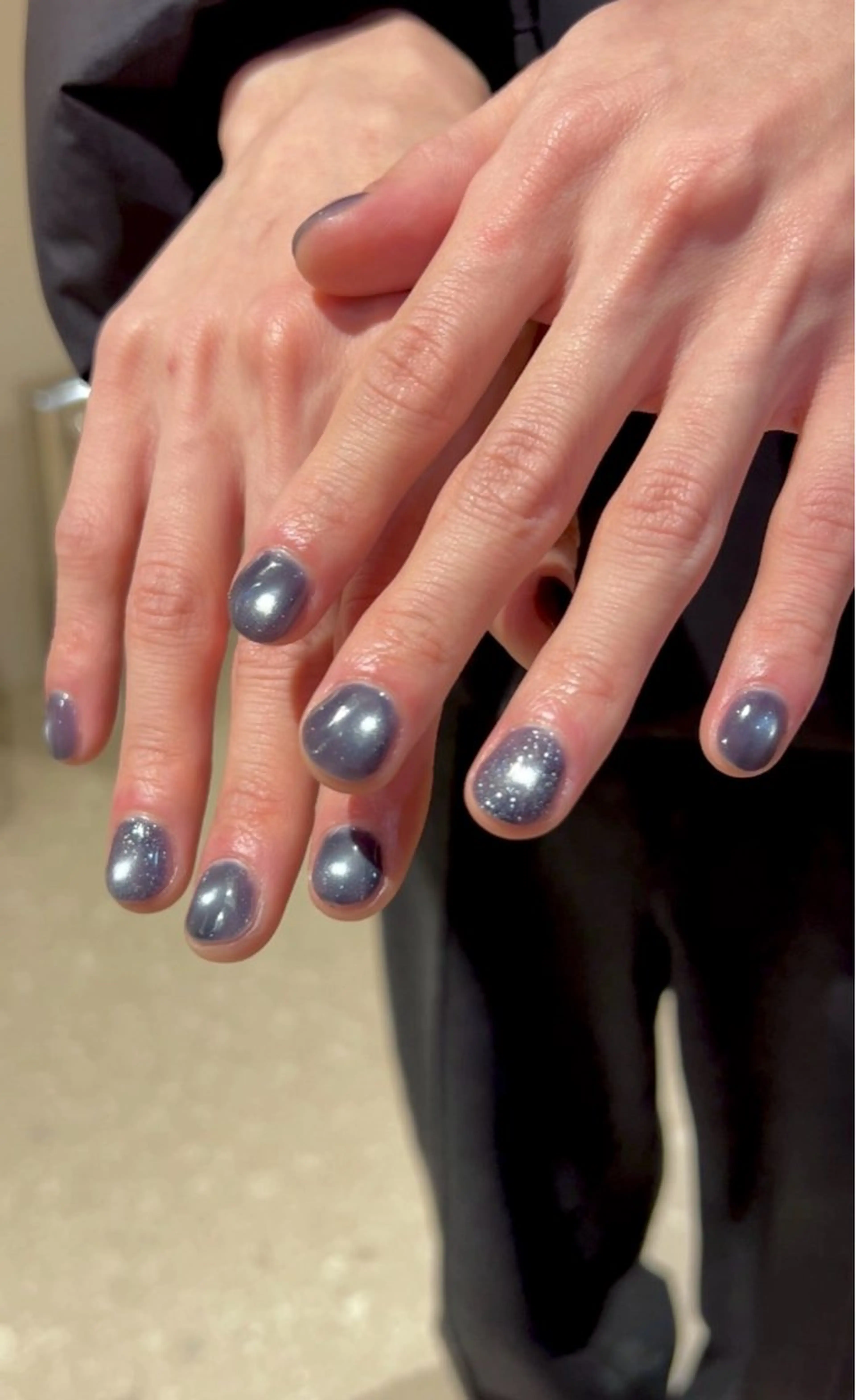 メンズ ネイル ネイビー ワンカラーネイル ハンドネイル SALONVILLAGE Ebisu所属・Lueur 恵比寿 HARUKAのネイルデザイン