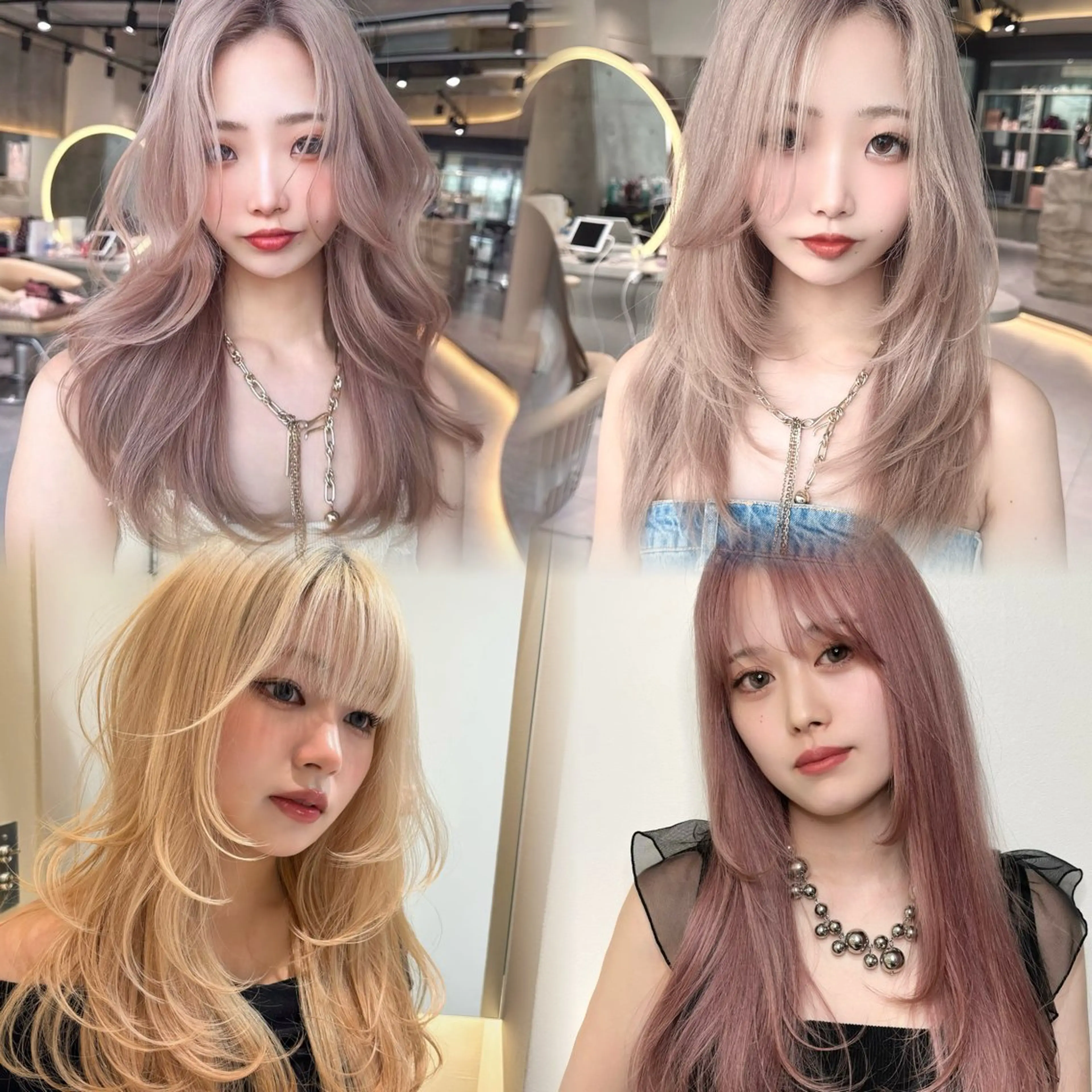 ロング 顔まわりレイヤー 顔周りカット ハイレイヤー レイヤーカット ローレイヤー ヘアカラー トリートメント MOMOHA/ 🍑レイヤーカットのヘアスタイル
