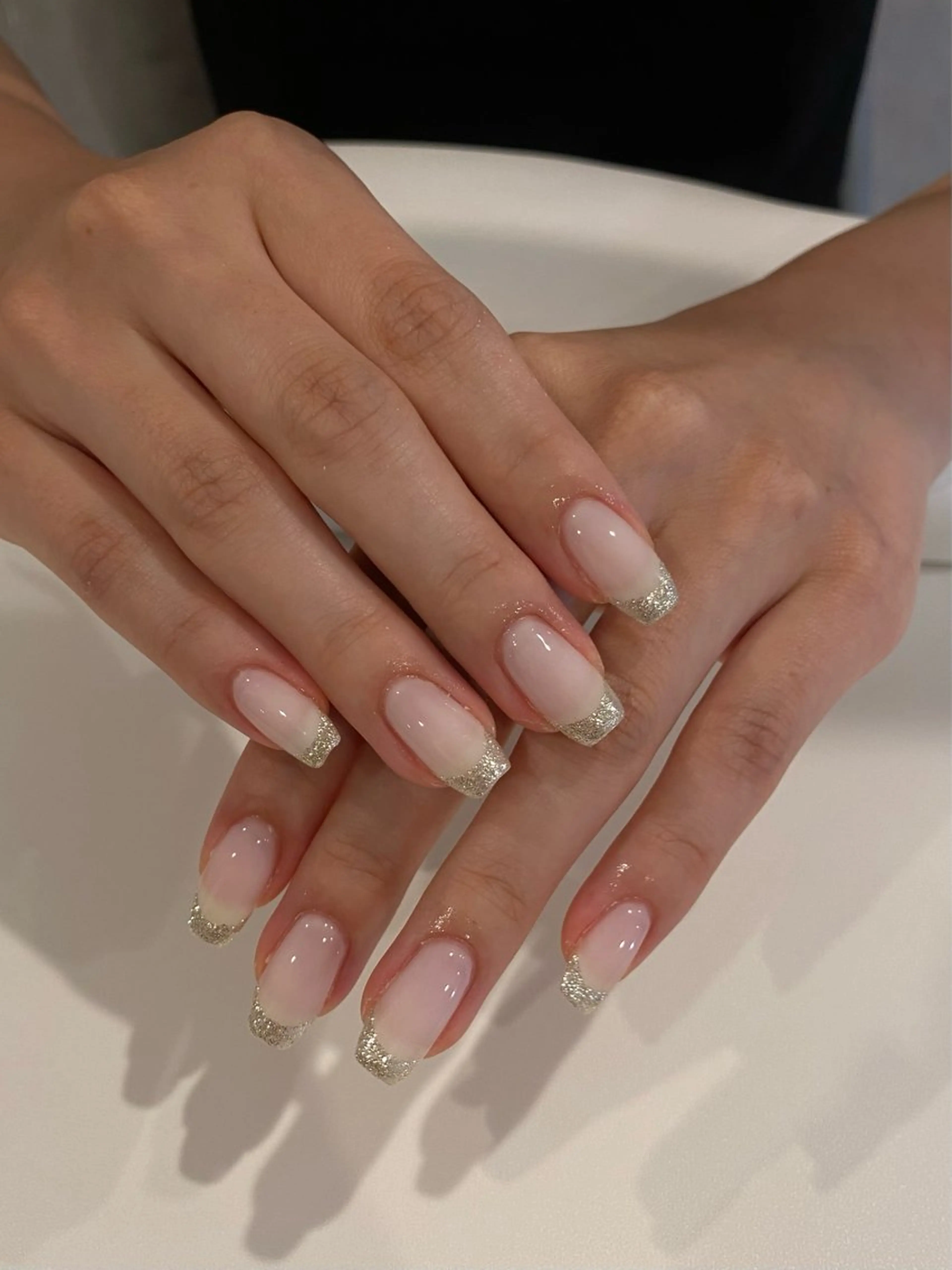 ネイル フレンチネイル ラメ(グリッター) ハンドネイル odette Mikiのネイルデザイン