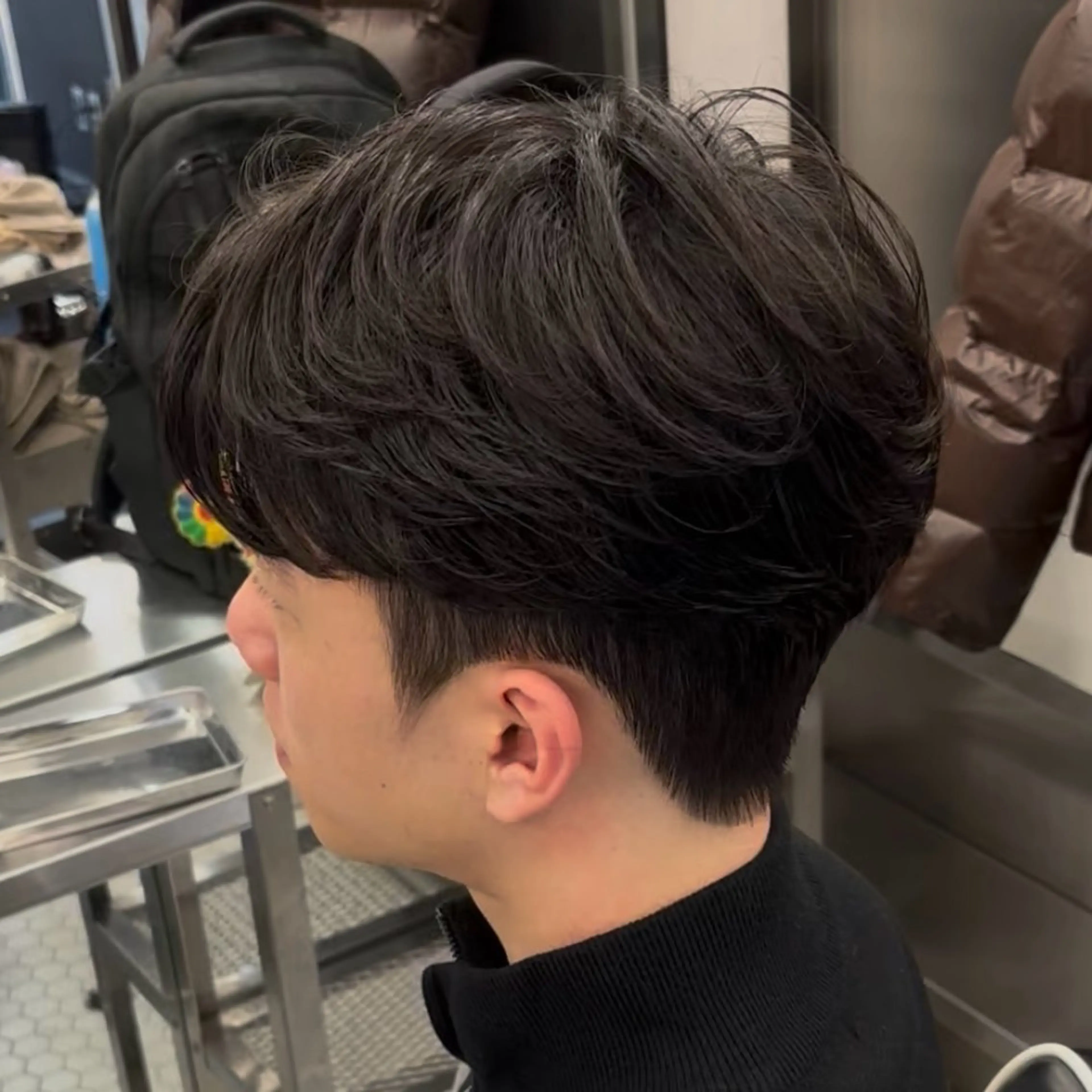 ミディアム メンズ ミディアムパーマ ダウンパーマ メンズパーマ カット パーマ 🔥滋賀県草津/ メンズ吉永祐也🔥のヘアスタイル