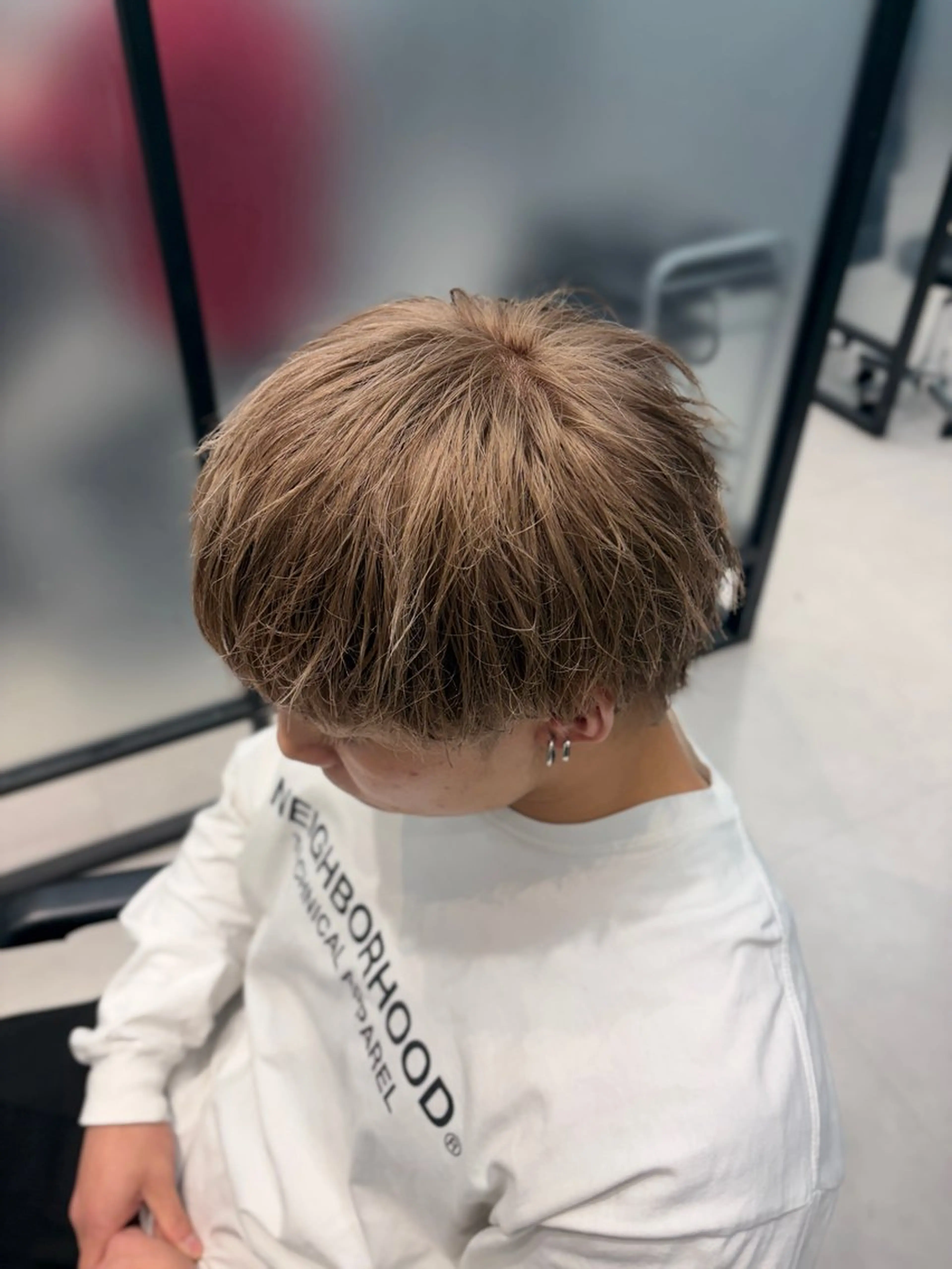 カラー メンズ メンズブリーチ ベージュカラー ブリーチ ミルクティーベージュ カット ヘアカラー 曲がる縮毛矯正/ メンズパーマ森隆之介のヘアスタイル