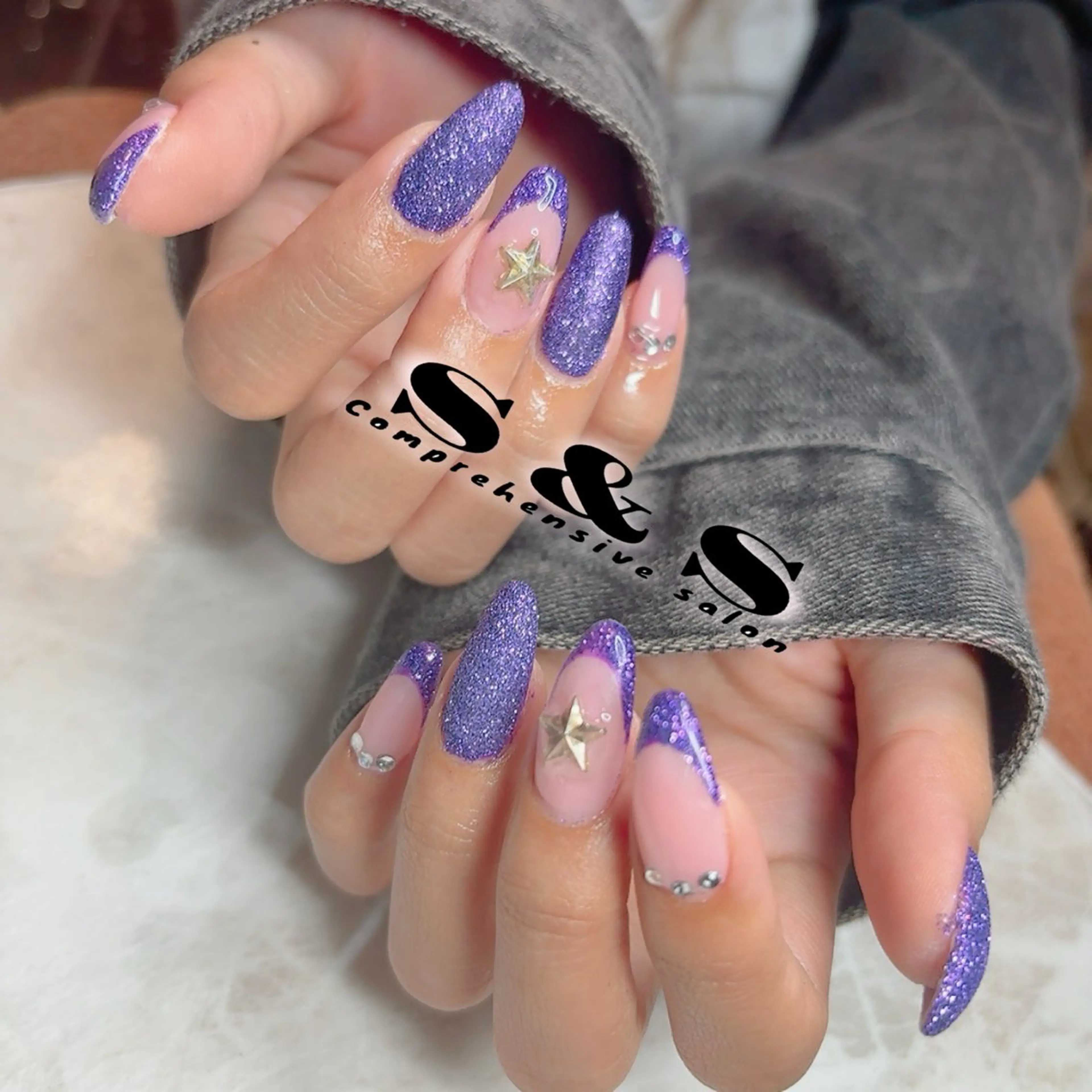 ネイル パープル S&S 村田小百合のネイルデザイン