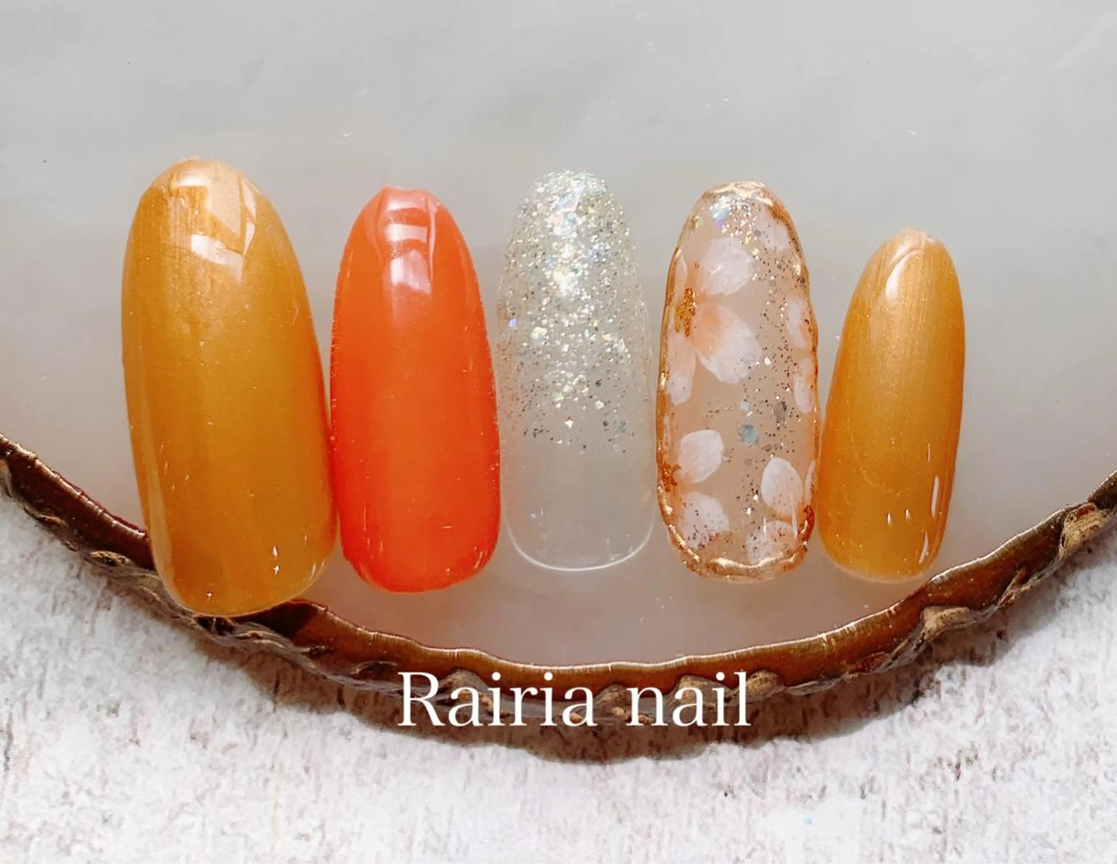 ネイル アートネイル カジュアル フラワーネイル フットネイル ジェルネイル Rairia nail本八幡店のネイルデザイン