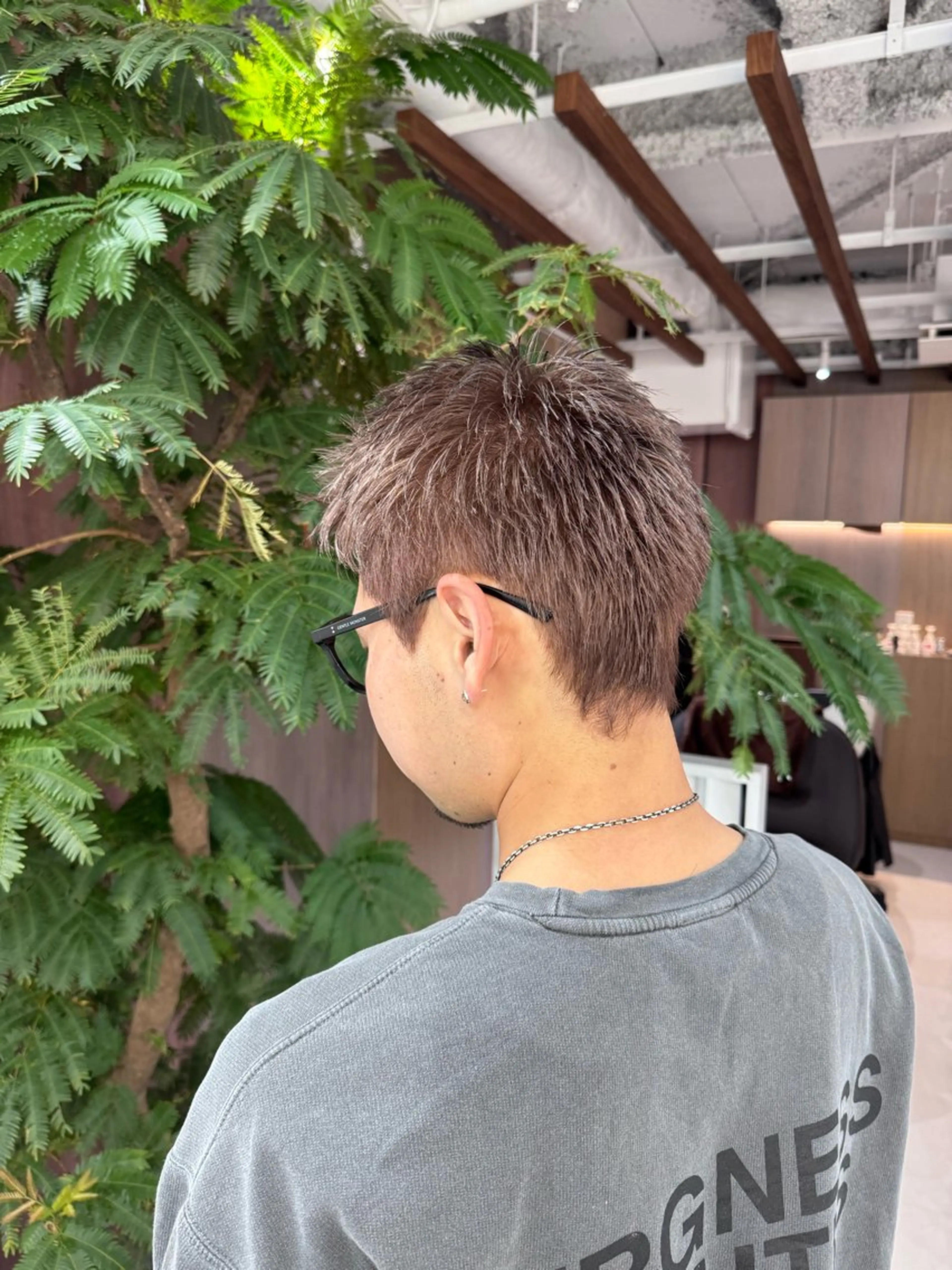 ショート カラー メンズ カット ヘアカラー R/🤎 パーマ＆ブリーチ🔥のヘアスタイル