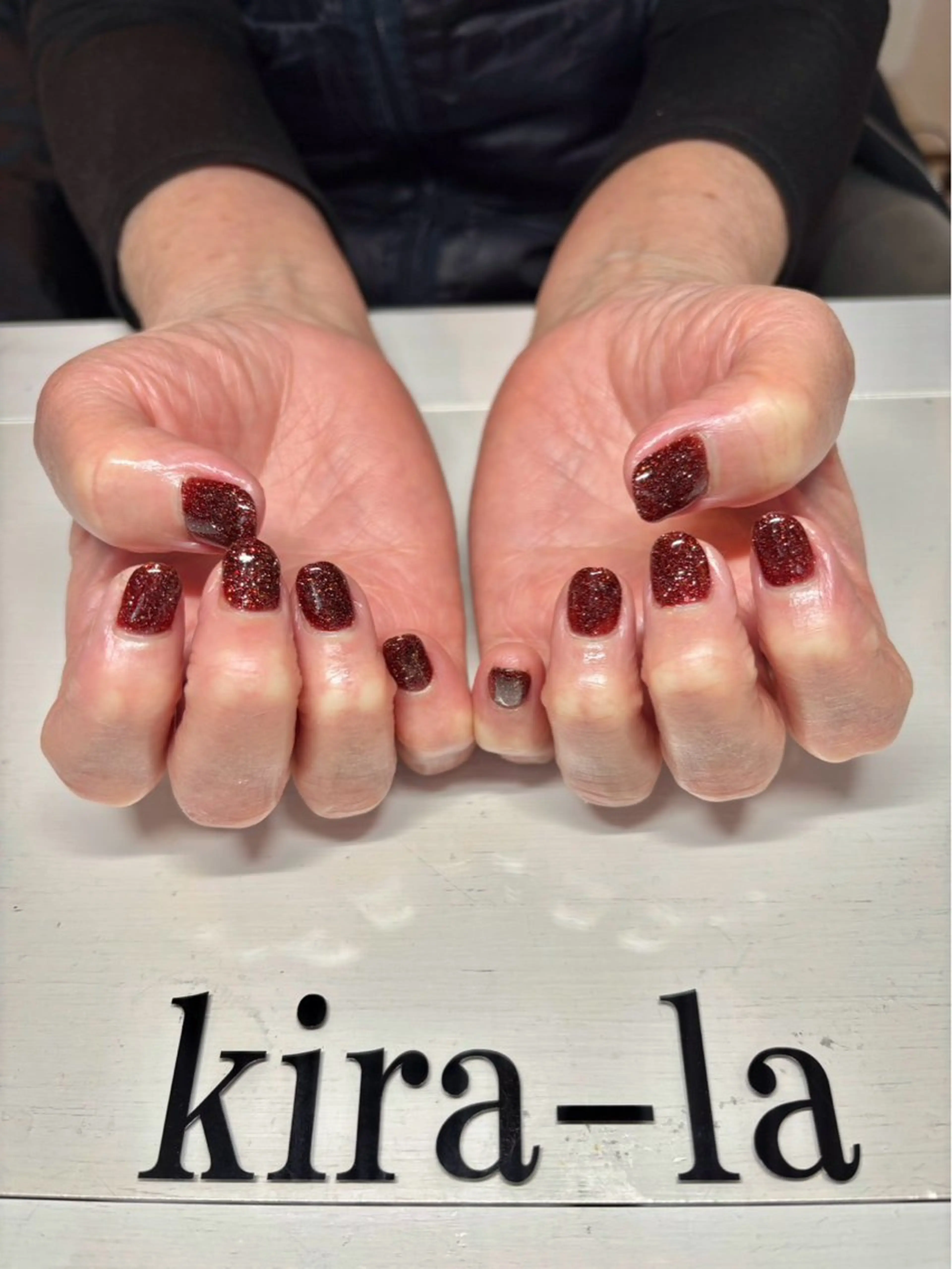 ネイル ブラウン フラッシュネイル kira-la キララ･:*..のネイルデザイン