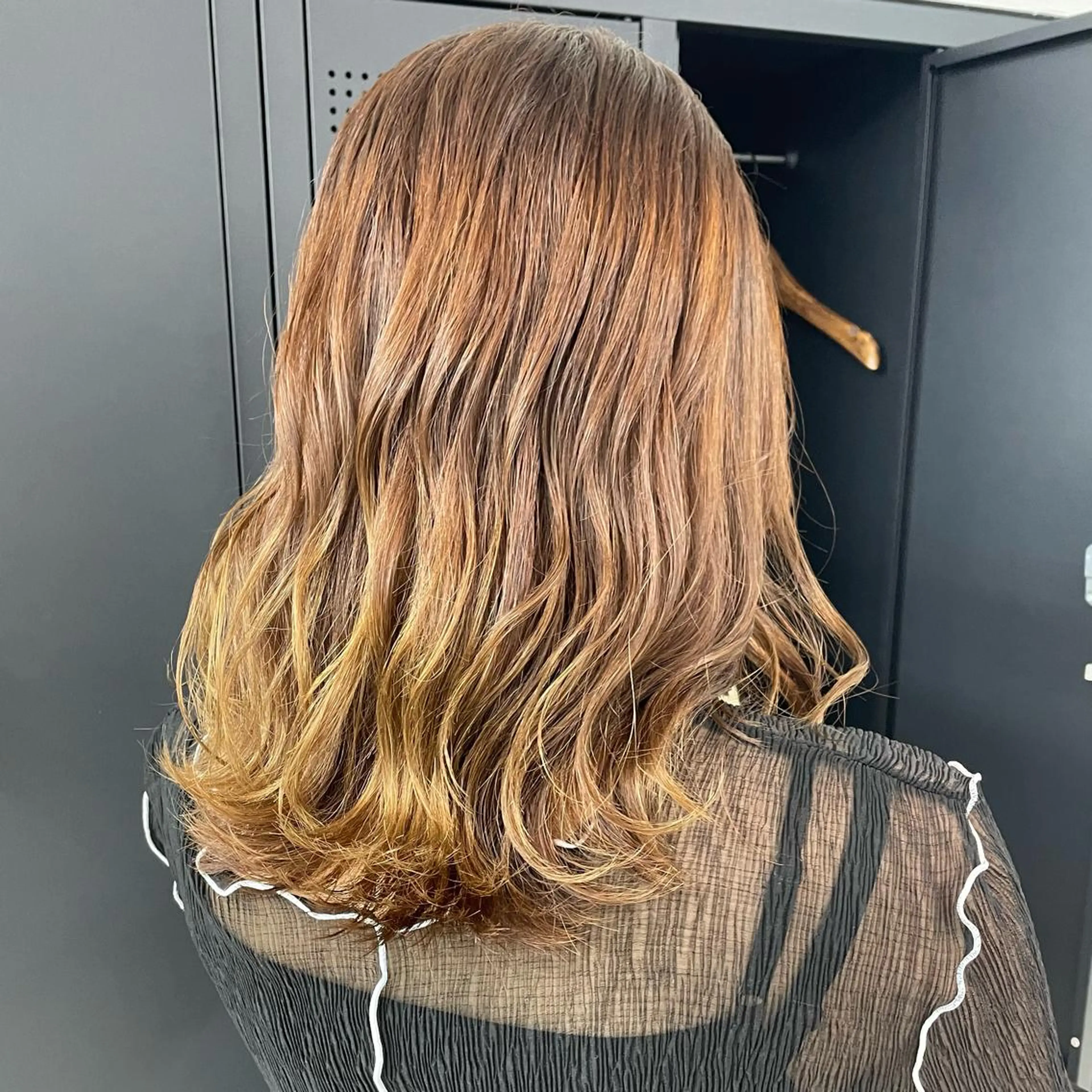 セミロング ダブルカラー/韓国 ヘア/さわのあかねのヘアスタイル