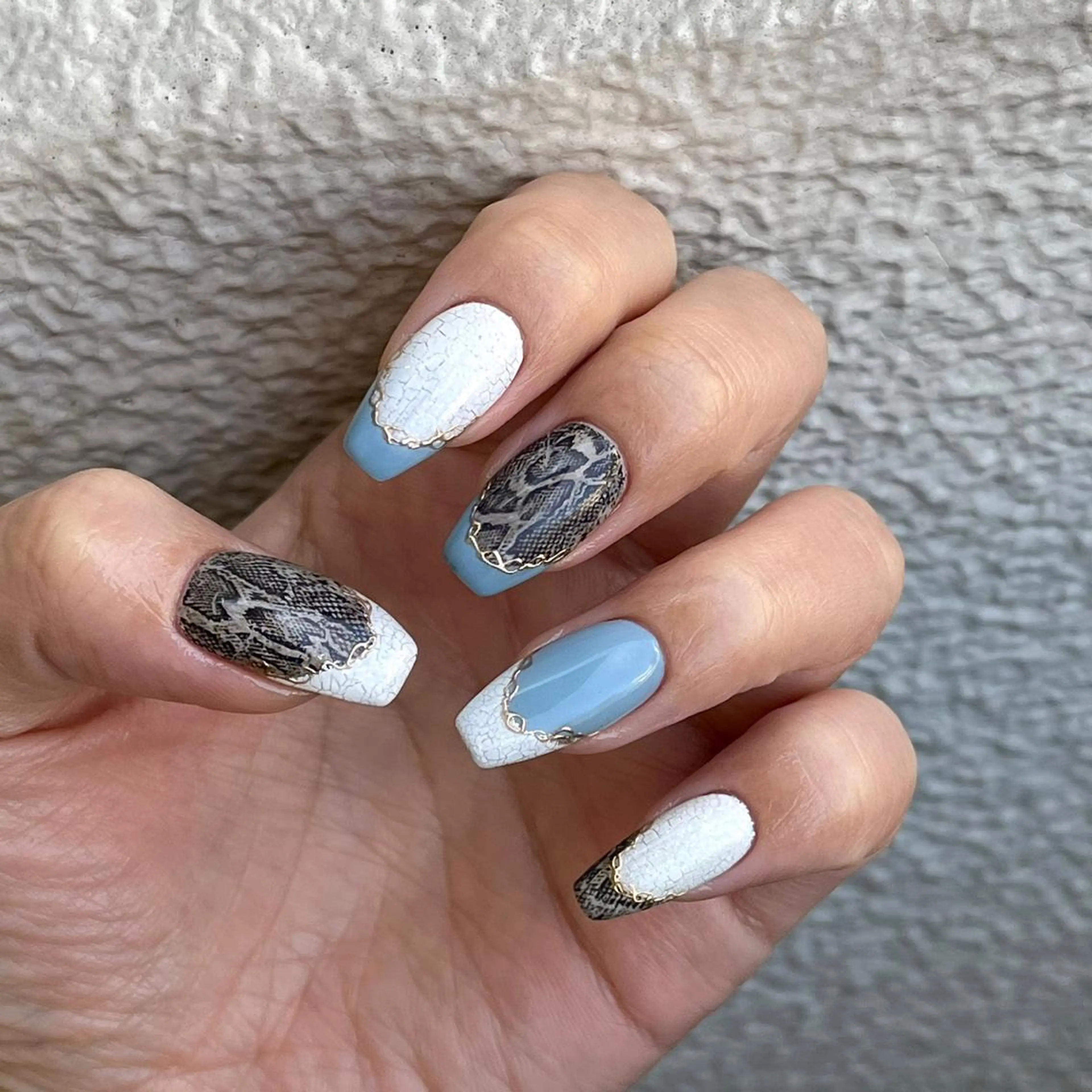 ネイル アートネイル ブルー フレンチネイル ジェルネイル 氷ネイル・うるうるネイル ハンドネイル NAIL NOWのネイルデザイン