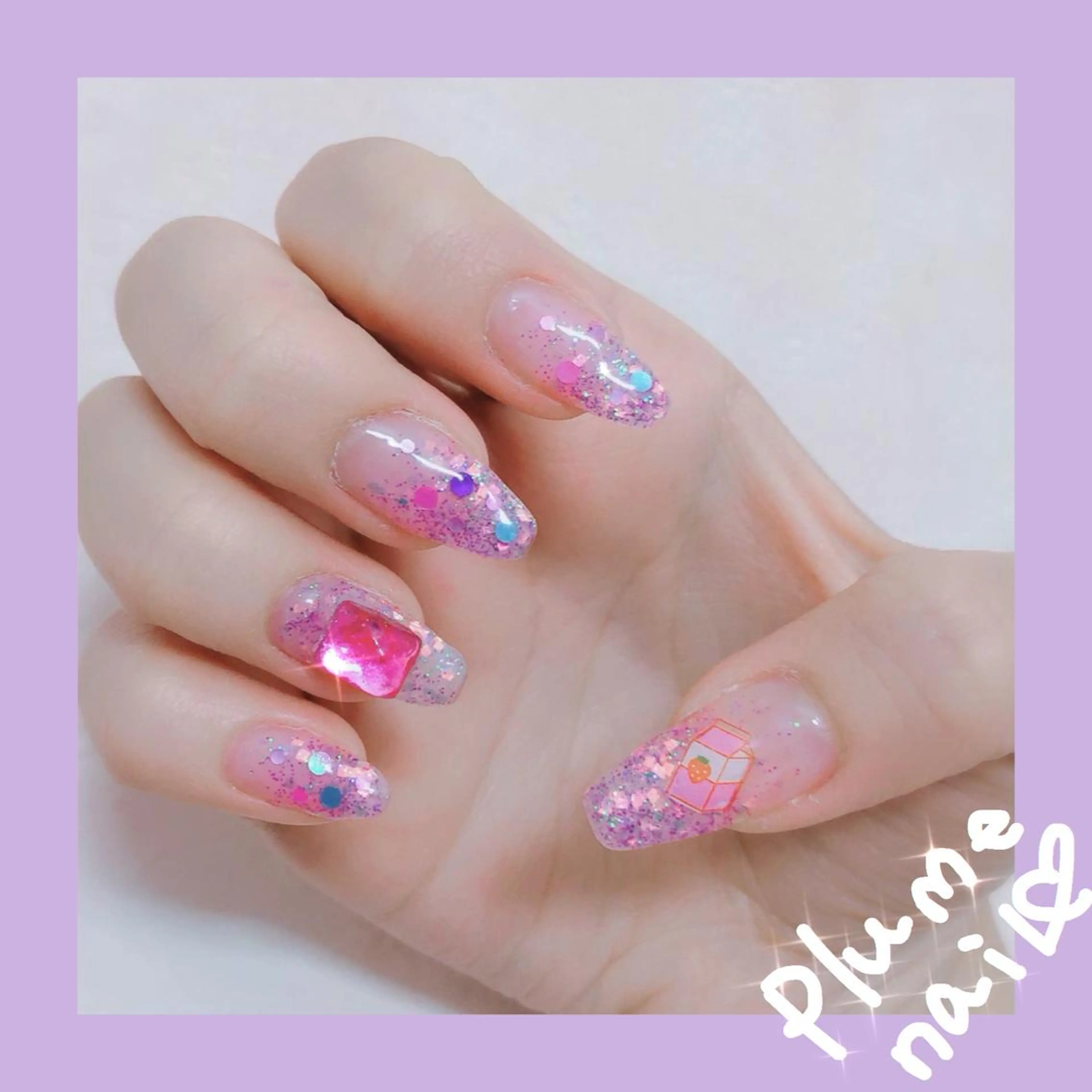 ネイル アートネイル キラキラネイル 韓国ネイル ラメ(グリッター) ワンカラーネイル plume nail ☆韓国ネイルのネイルデザイン