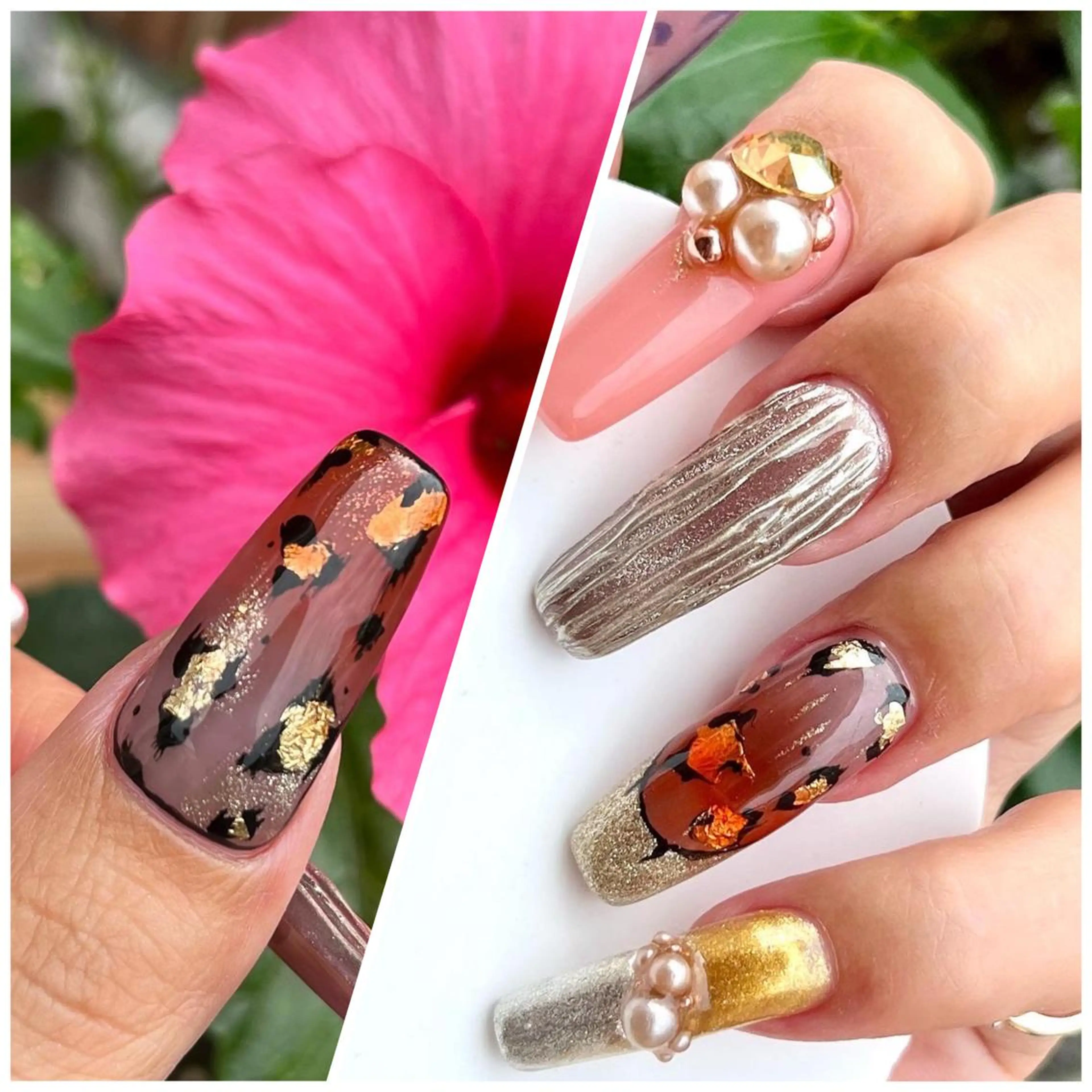 ロング ネイル アニマル柄 アートネイル スカルプネイル ハンドネイル まり りぃ〜んのネイルデザイン