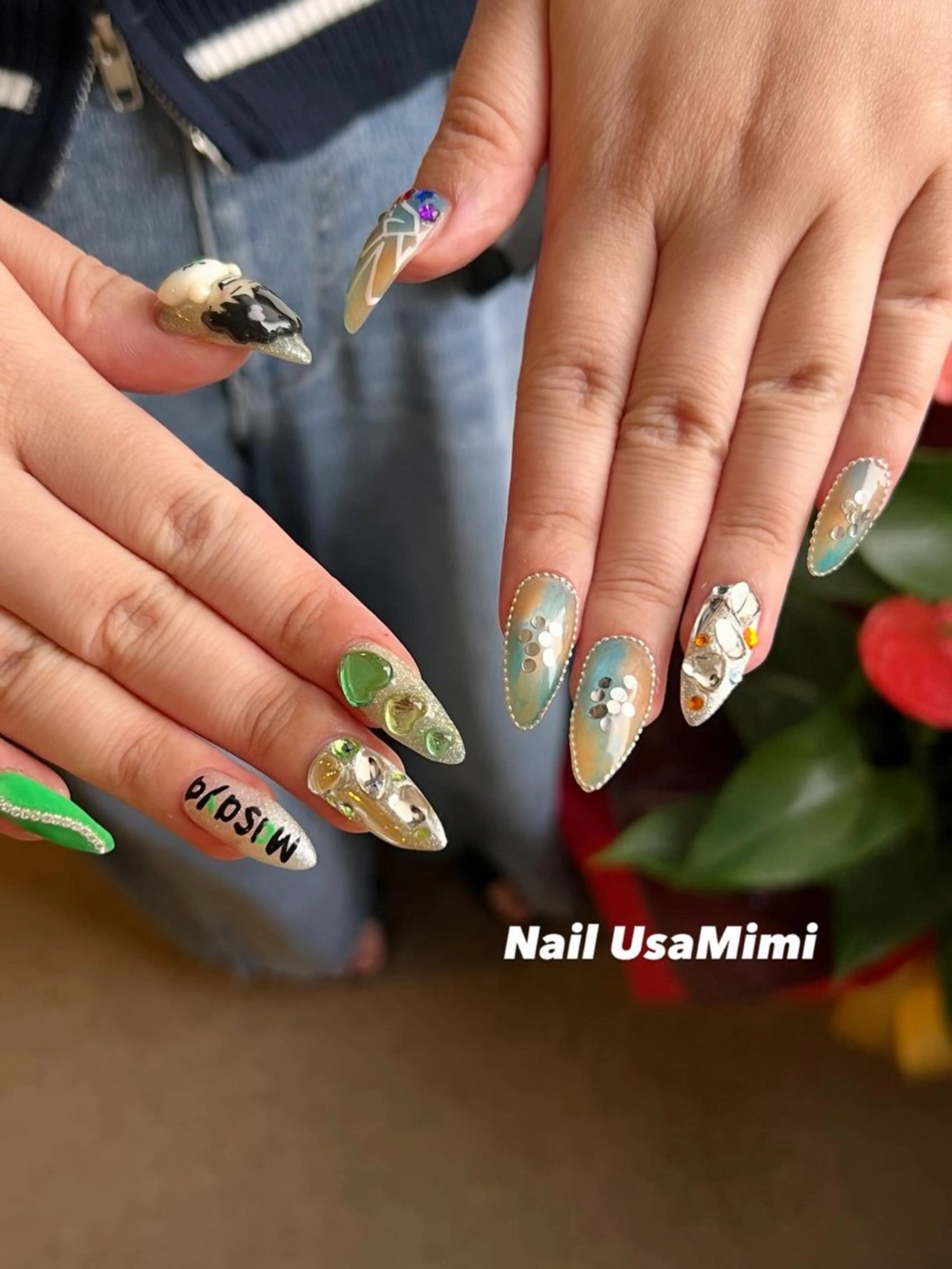 ロング ハンドネイル 本町Nail Usa Mimi  SAKIのネイルデザイン