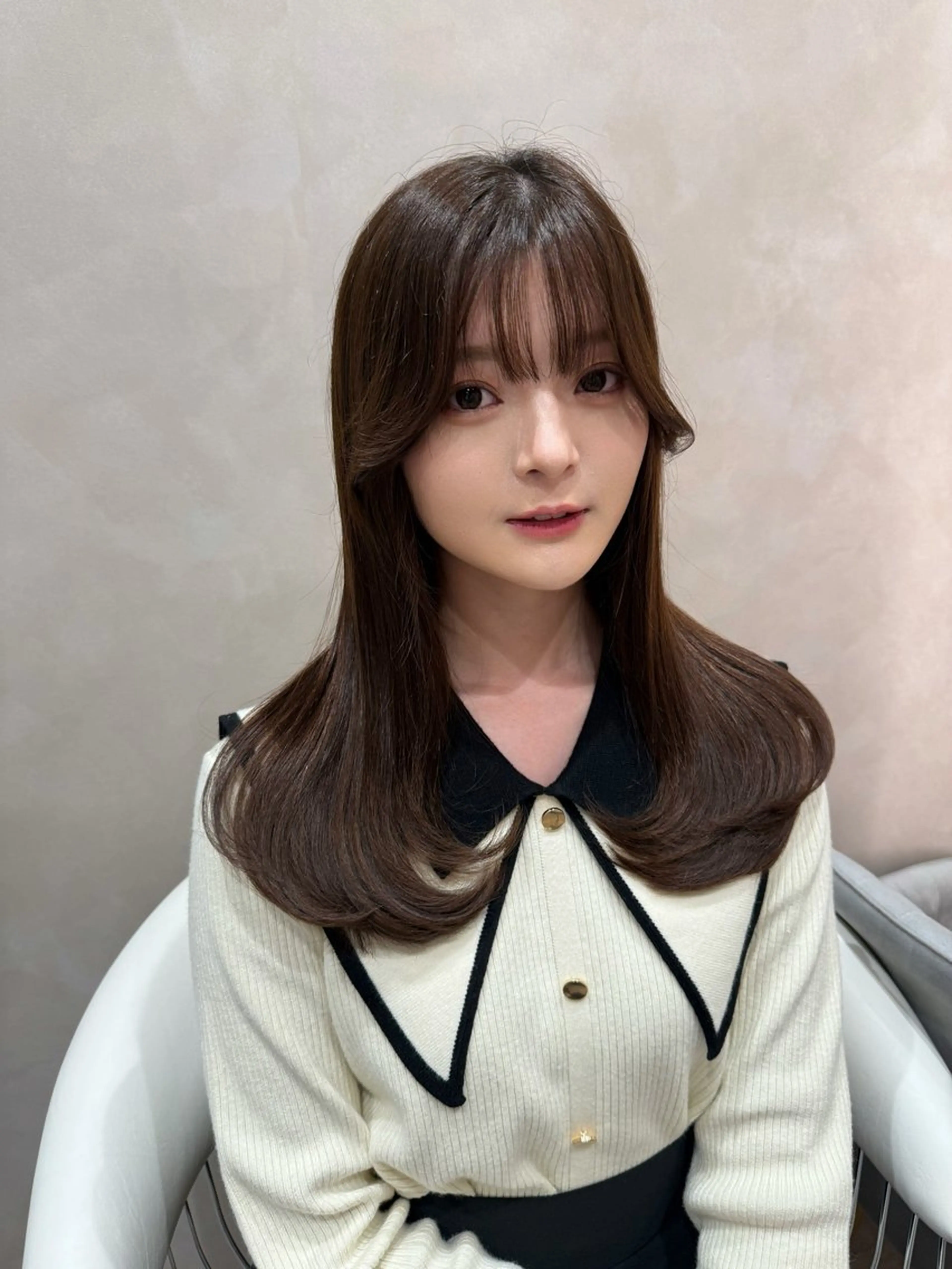 2回目以降リピーター様限定🫶韓国風レイヤーカット+フルカラー+1stepスチームトリートメント💕の写真