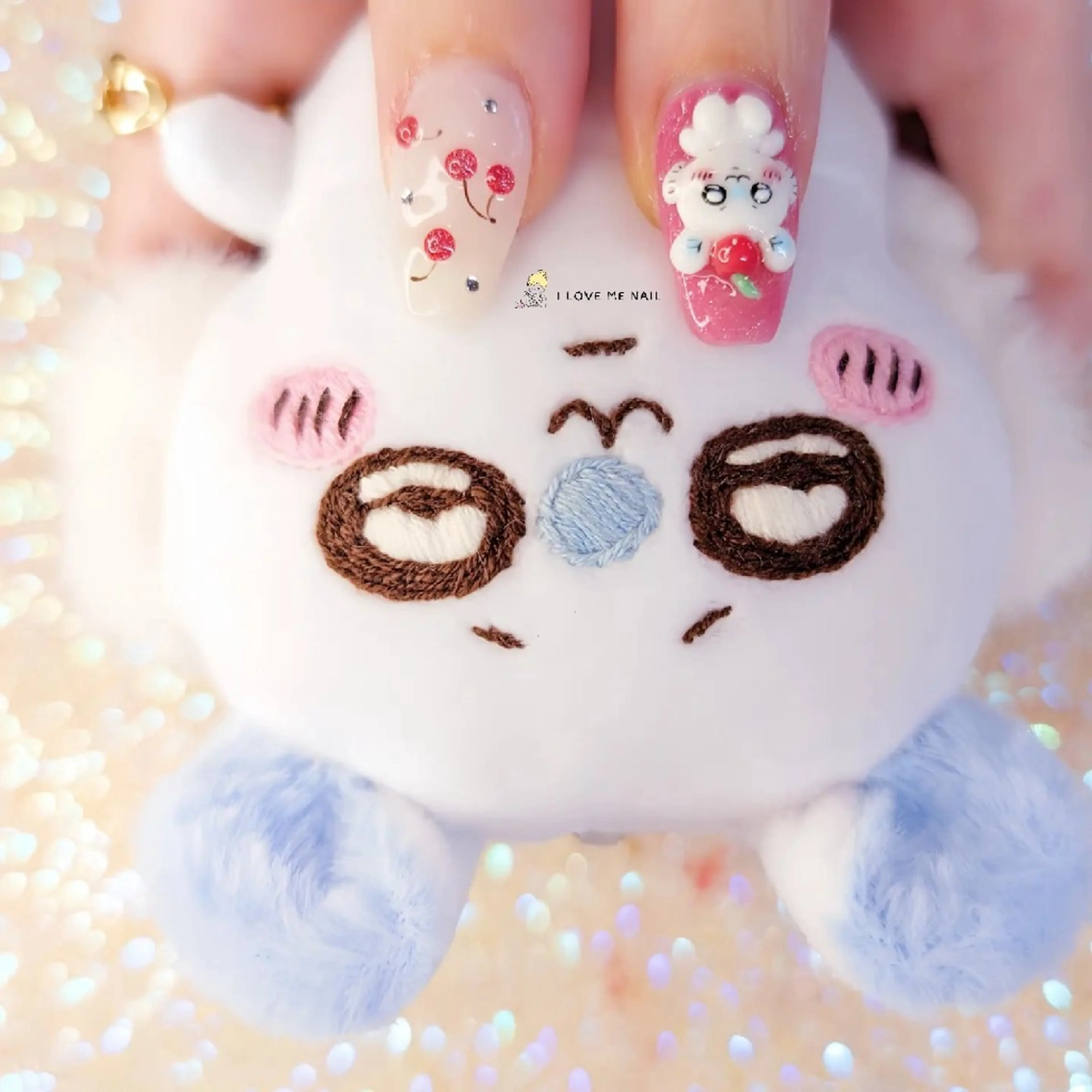 ネイル 長さ出し ジェルネイル ハート 韓国ネイル マグネットネイル I LOVE ME  NAIL.｡.:*♡のネイルデザイン