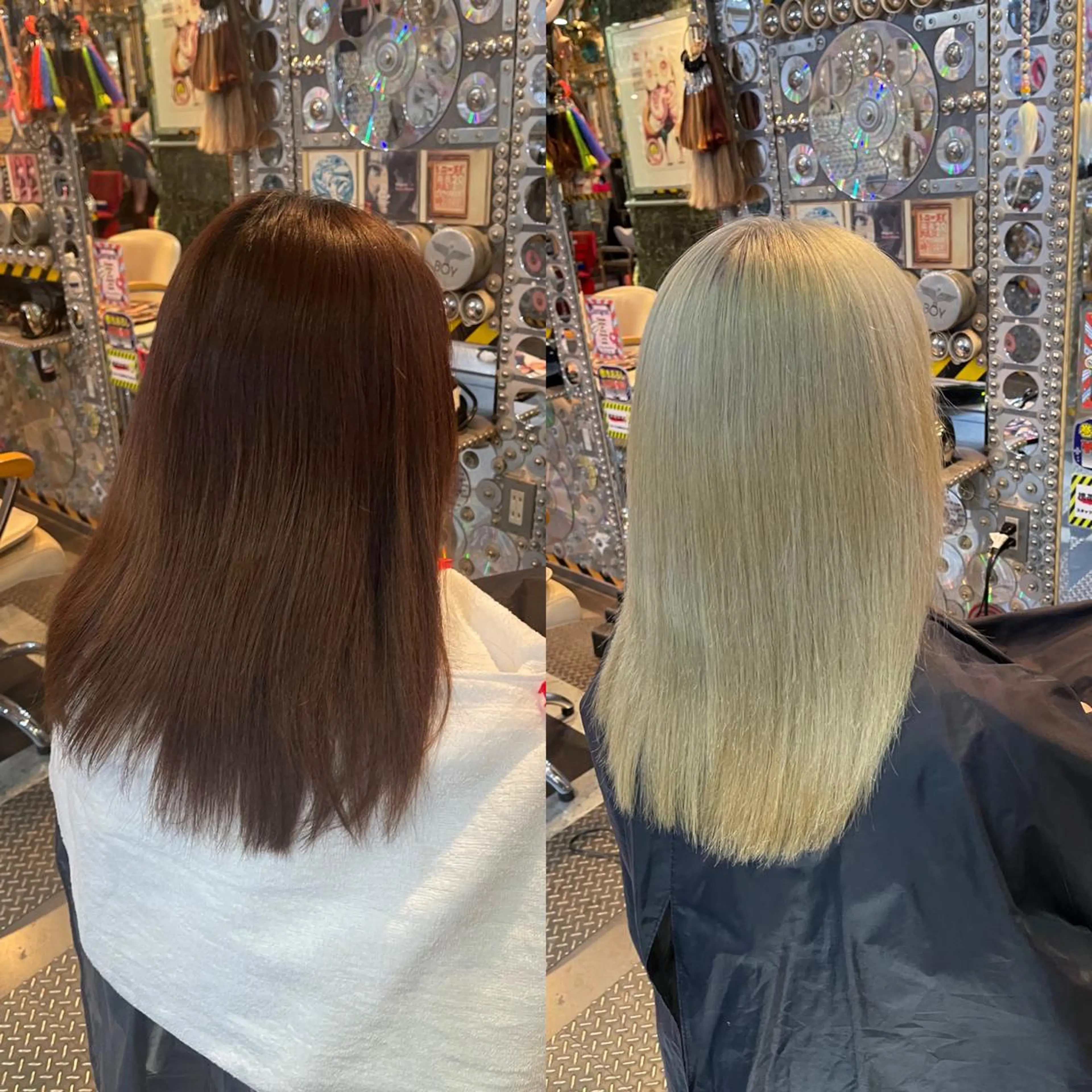 ミディアム カラー ヘアアレンジ ブリーチ ケアブリーチ ハイトーンカラー haco+所属・🌈派手髪エクステ ブレイズ🌈ひろとのヘアスタイル