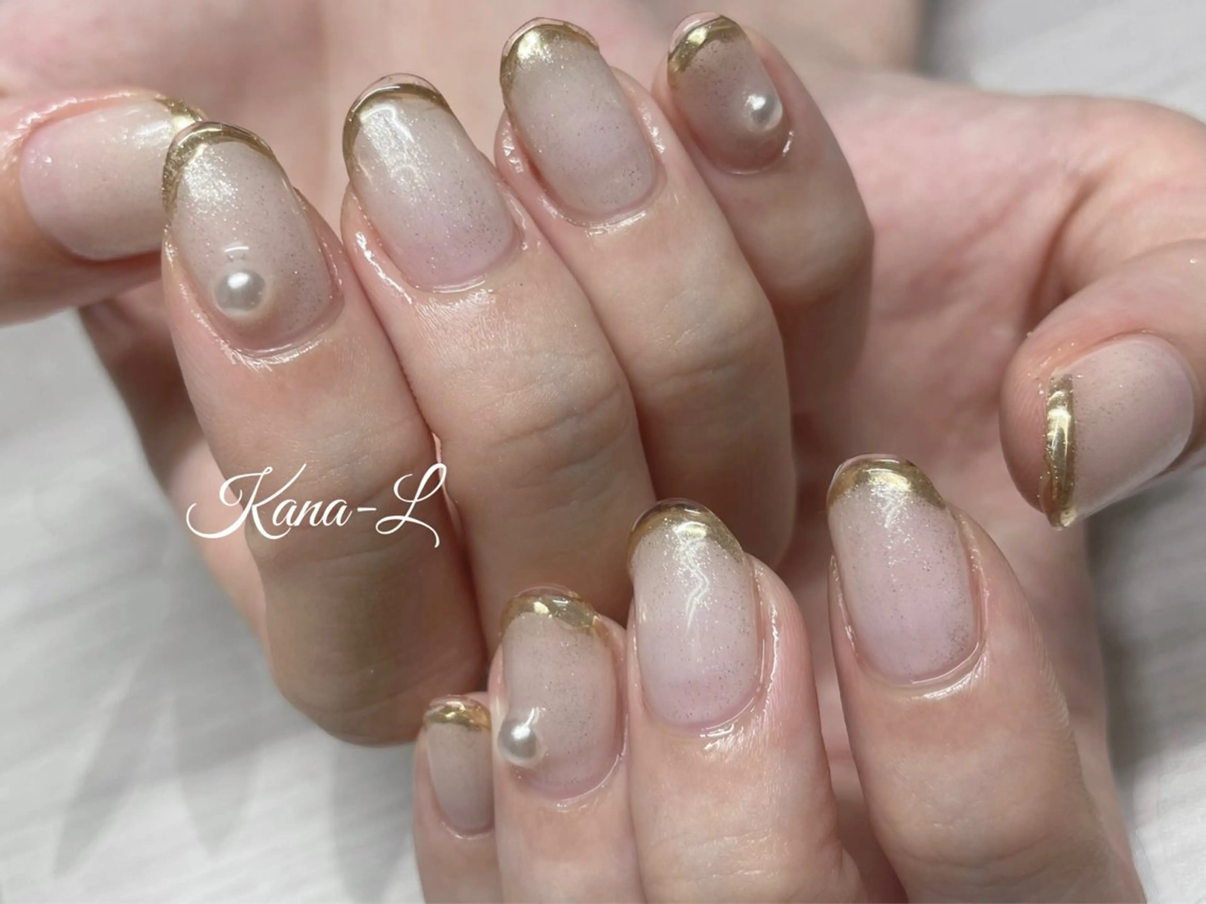 ネイル フレンチネイル ジェルネイル キラキラネイル ミラーネイル パラジェル 芦辺 香奈のネイルデザイン