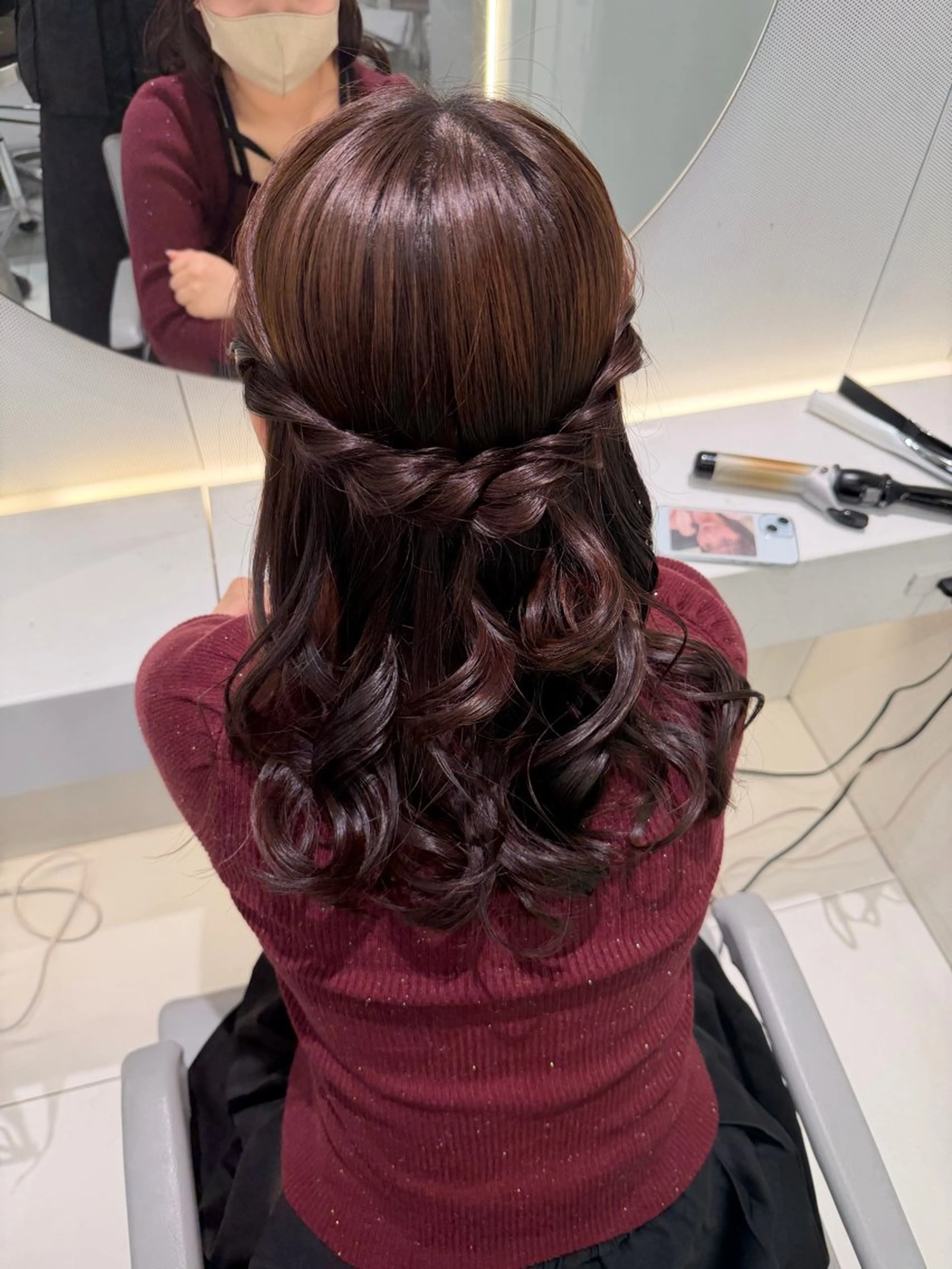 ヘアアレンジ ハーフアップ 結婚式・ブライダル ヘアセット ヘアセット🎀耳つぼ 👂💎MONAMIのヘアスタイル