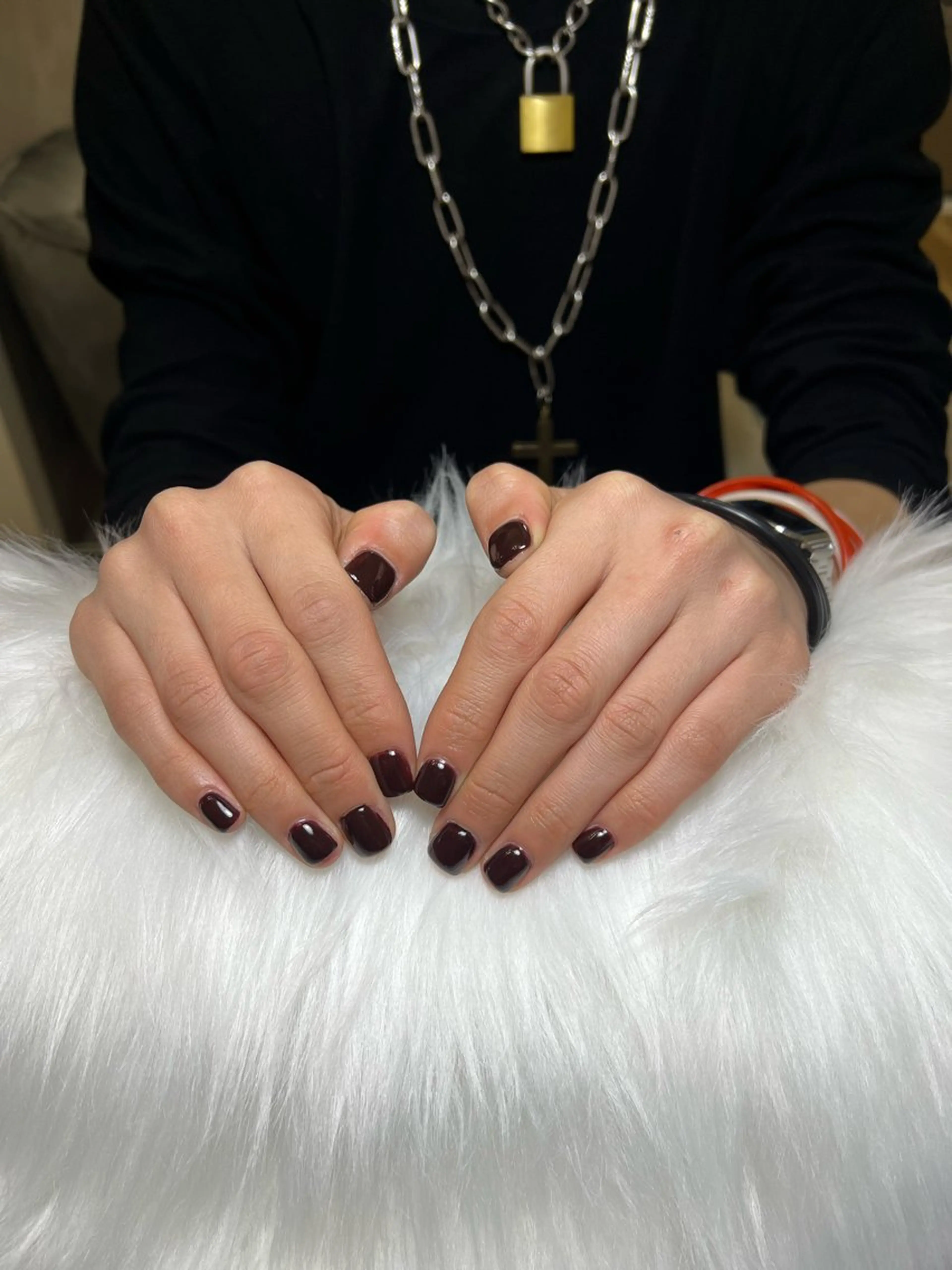 ネイル ボルドー メンズネイル ワンカラーネイル ショートネイル シンプルネイル raise所属・RINKA ／raiseのネイルデザイン