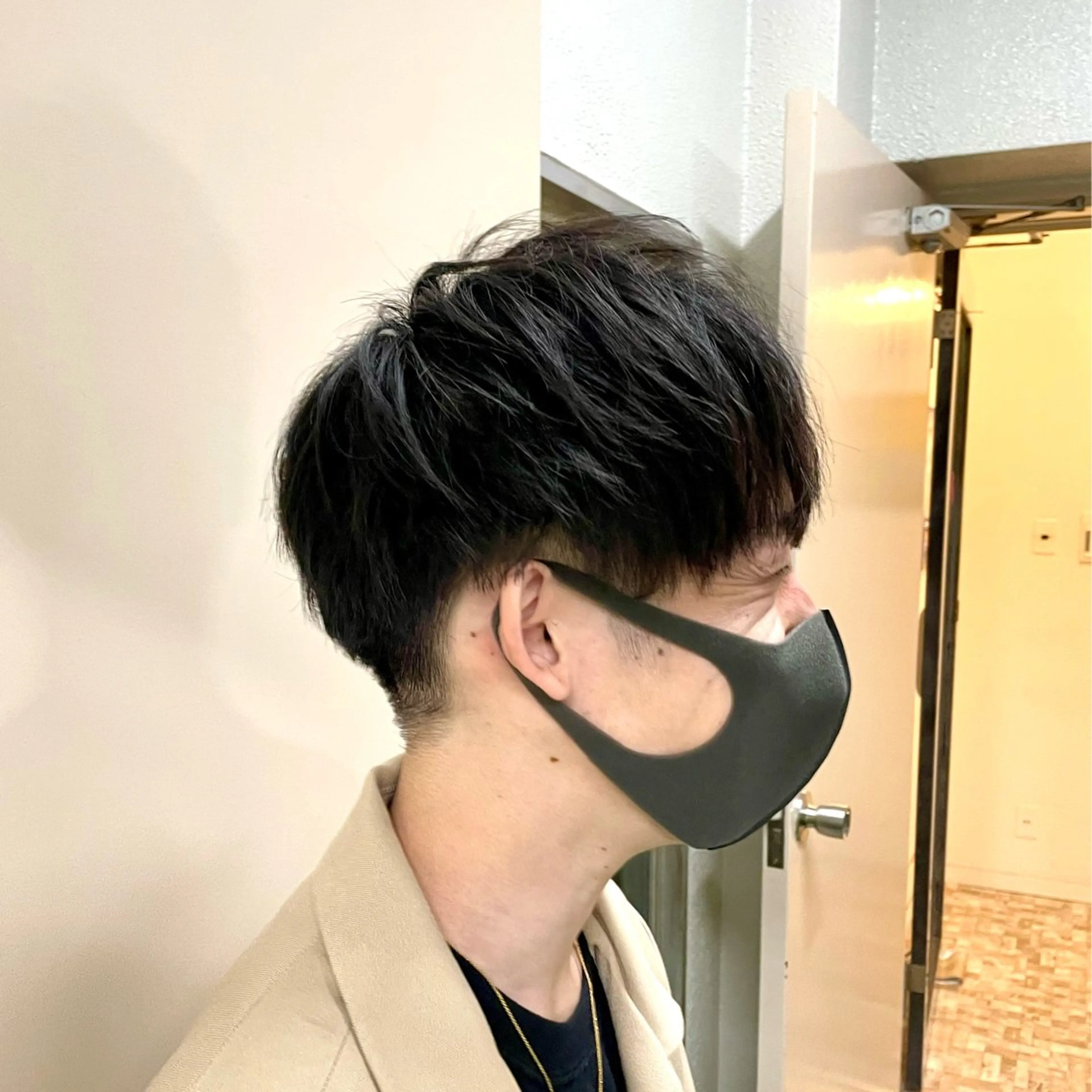 メンズ マッシュ カット スパイキーショート 大人パーマ 丸山のヘアスタイル