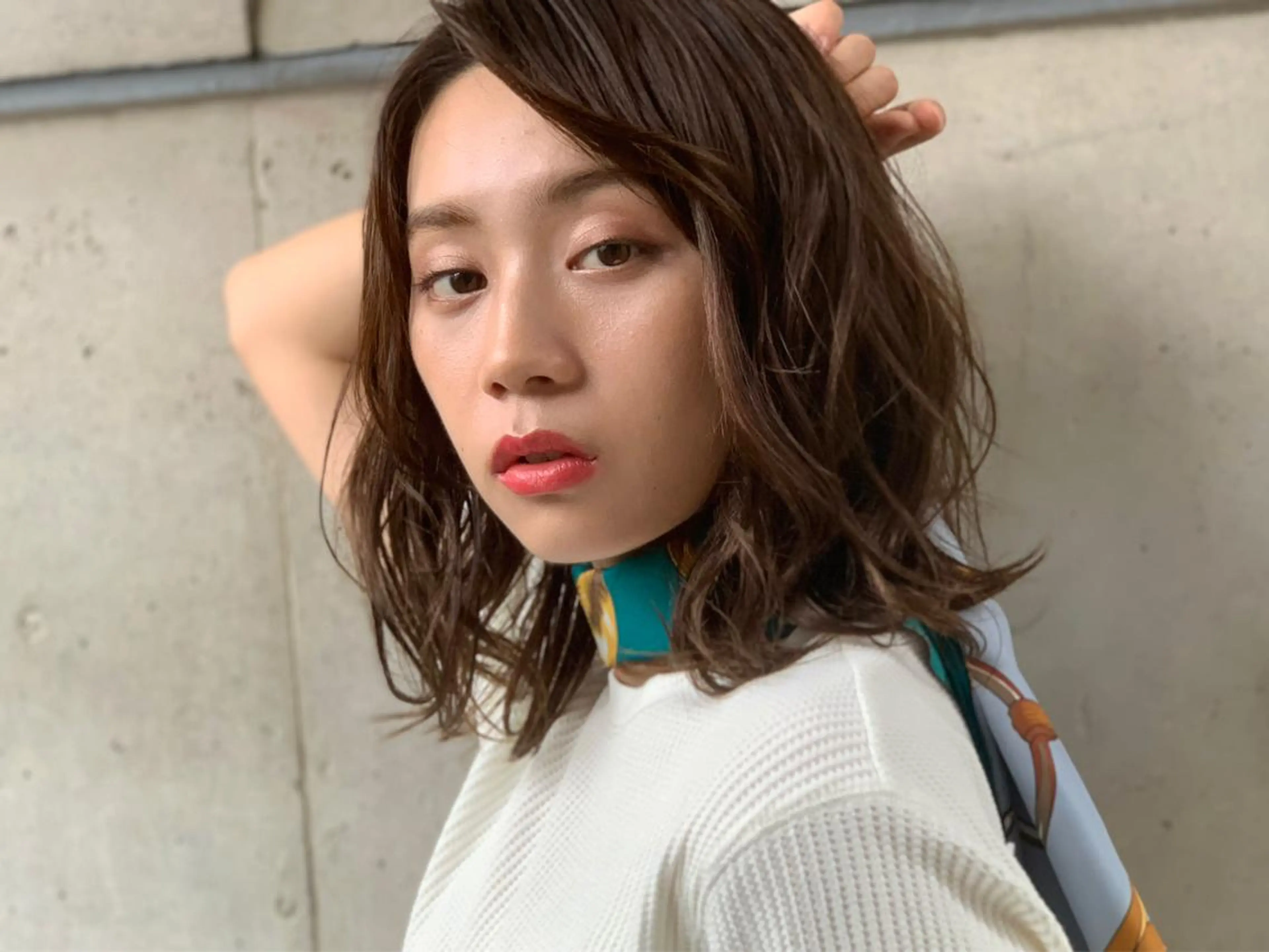 ミディアム パーマ ミディアムパーマ 似合わせカット 銀座No.1髪質改善 縮毛矯正/本木のヘアスタイル