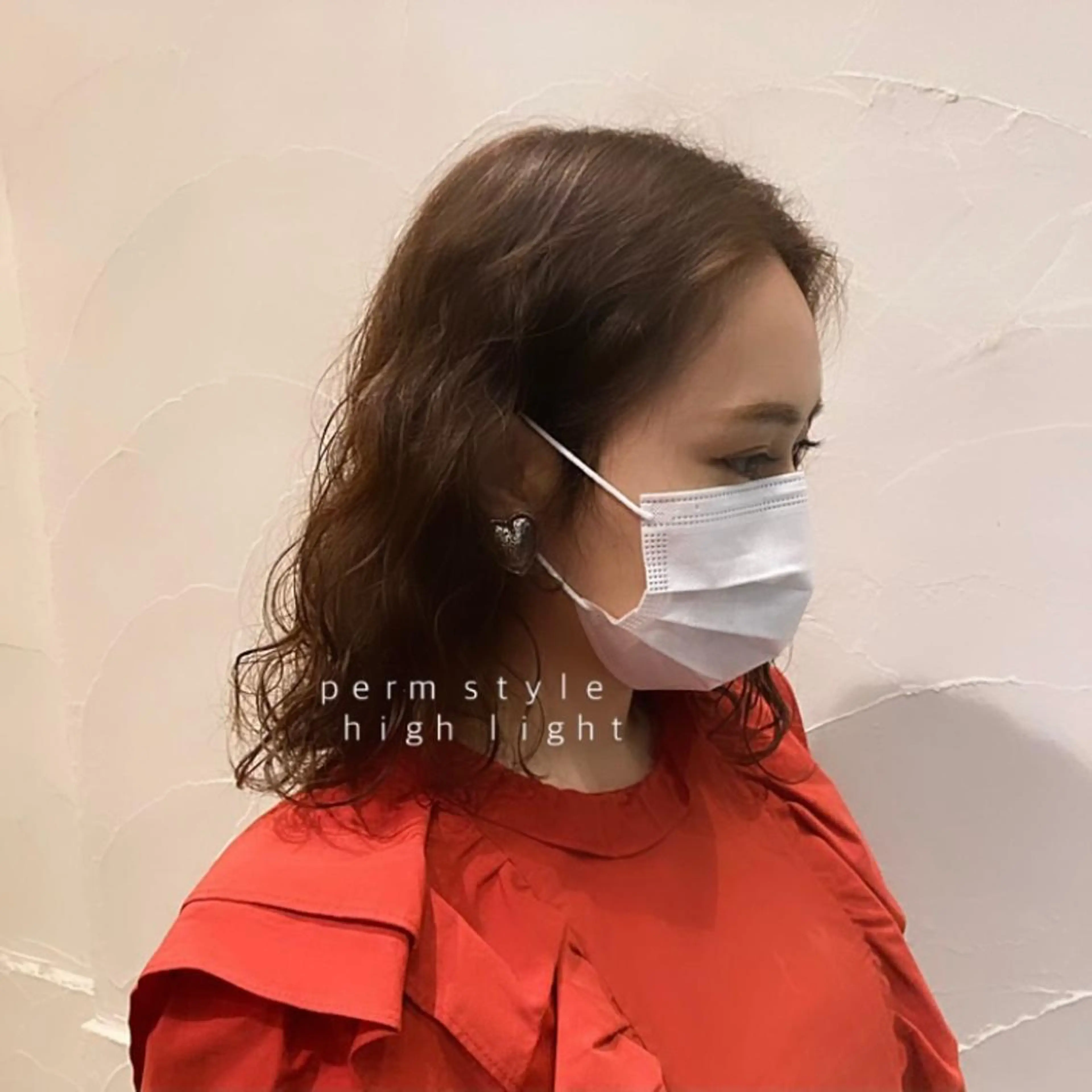 ミディアム ミディアムパーマ ハイライト パーマ/名古屋パーマ / コデラ ナナホのヘアスタイル