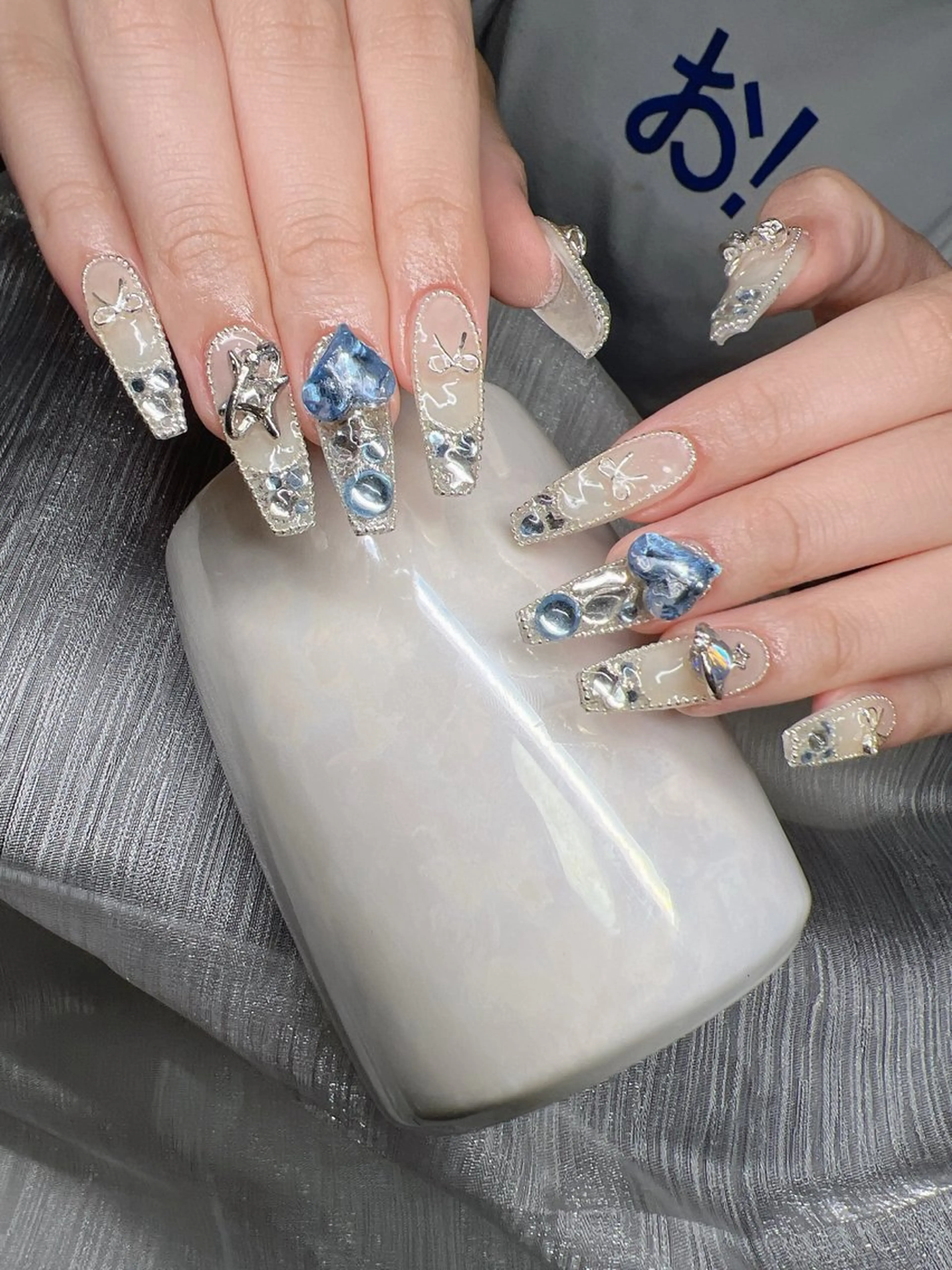 ネイル 長さ出し グラデーション キラキラネイル マグネットネイル ミラーネイル Lee Nails チップ長さだし専門店のネイルデザイン