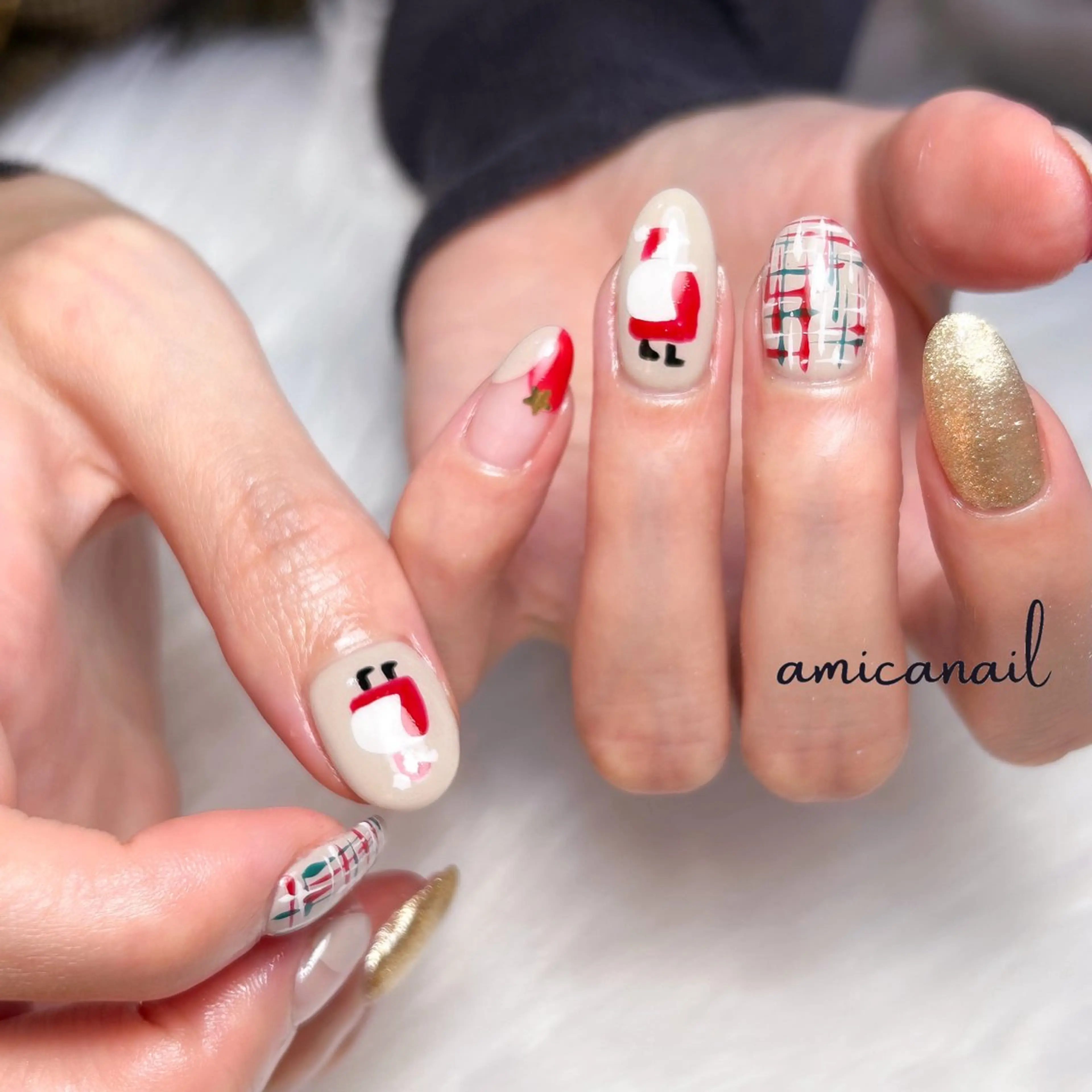 ネイル アートネイル 冬ネイル クリスマス ハンドネイル _amica nail_のネイルデザイン