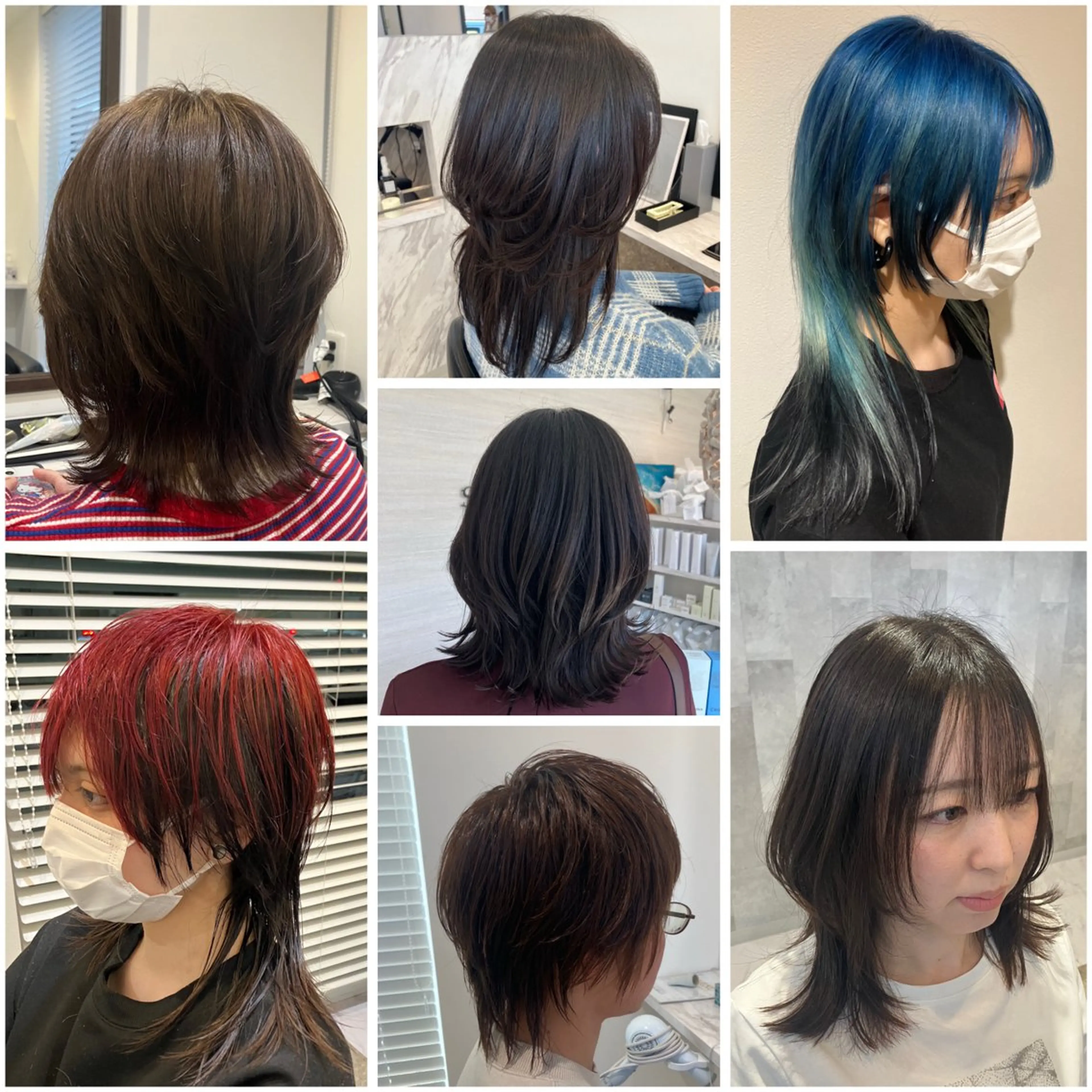 セミロング ハイレイヤー レイヤーカット ウルフカット ウルフレイヤー SEA BELLE YASUのヘアスタイル