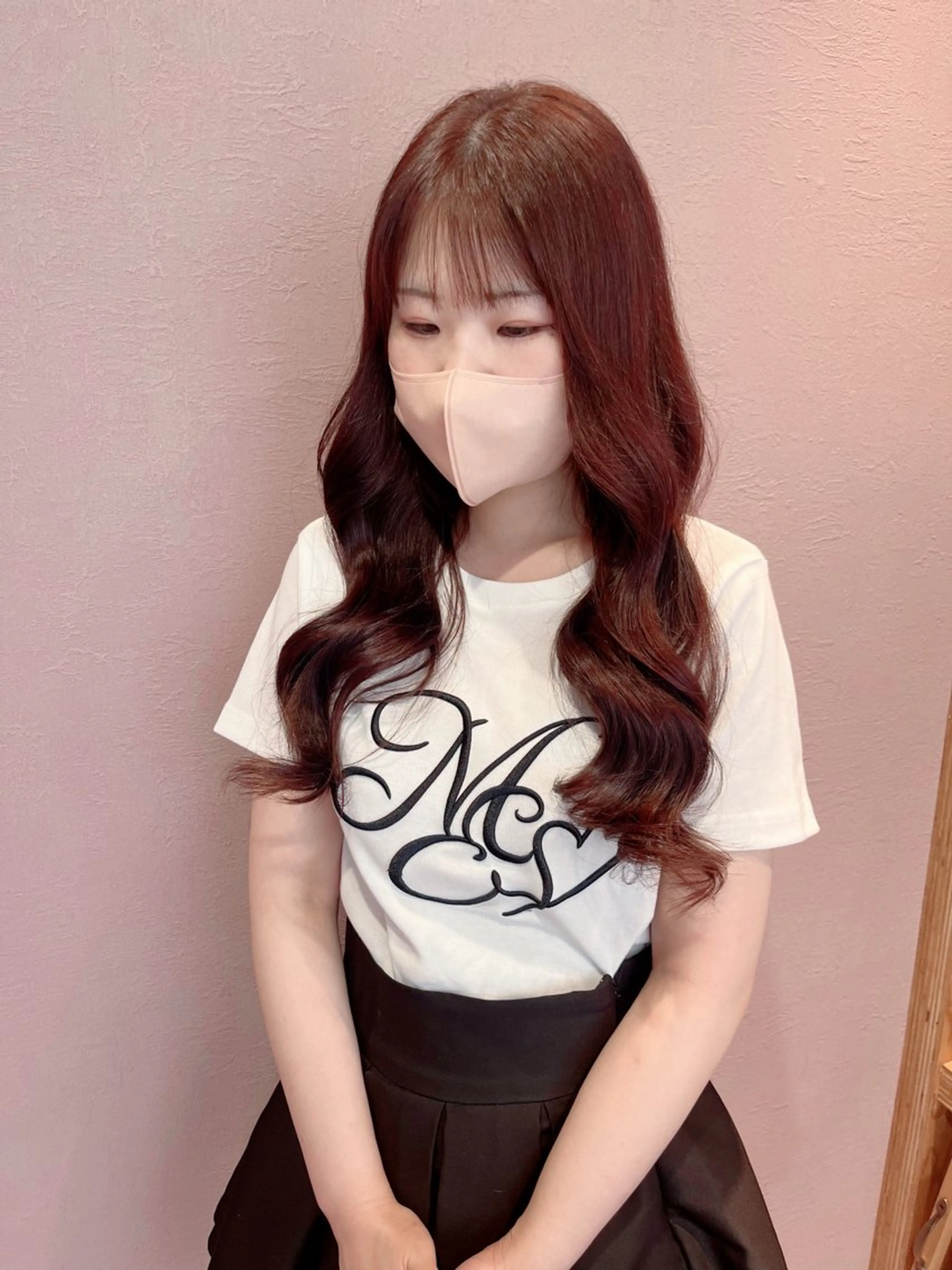 ロング カラー ブラウンカラー ピンクカラー ピンクブラウン belta.🧸👒 福島未央のヘアスタイル