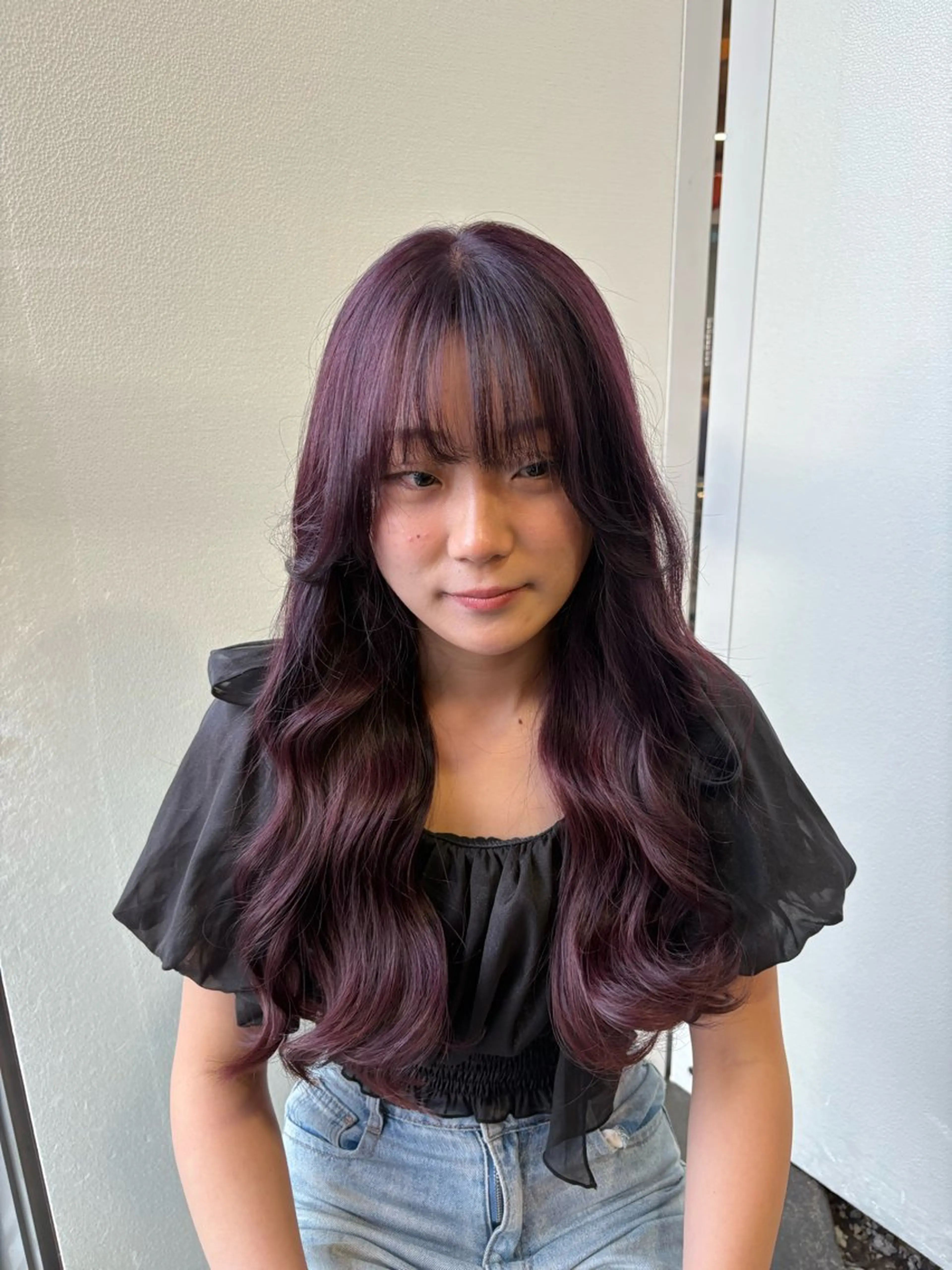 ロング カラー ラベンダーカラー ラベンダーピンク ピンクカラー ヘアカラー SARAJU仁川 _aya🌼のヘアスタイル