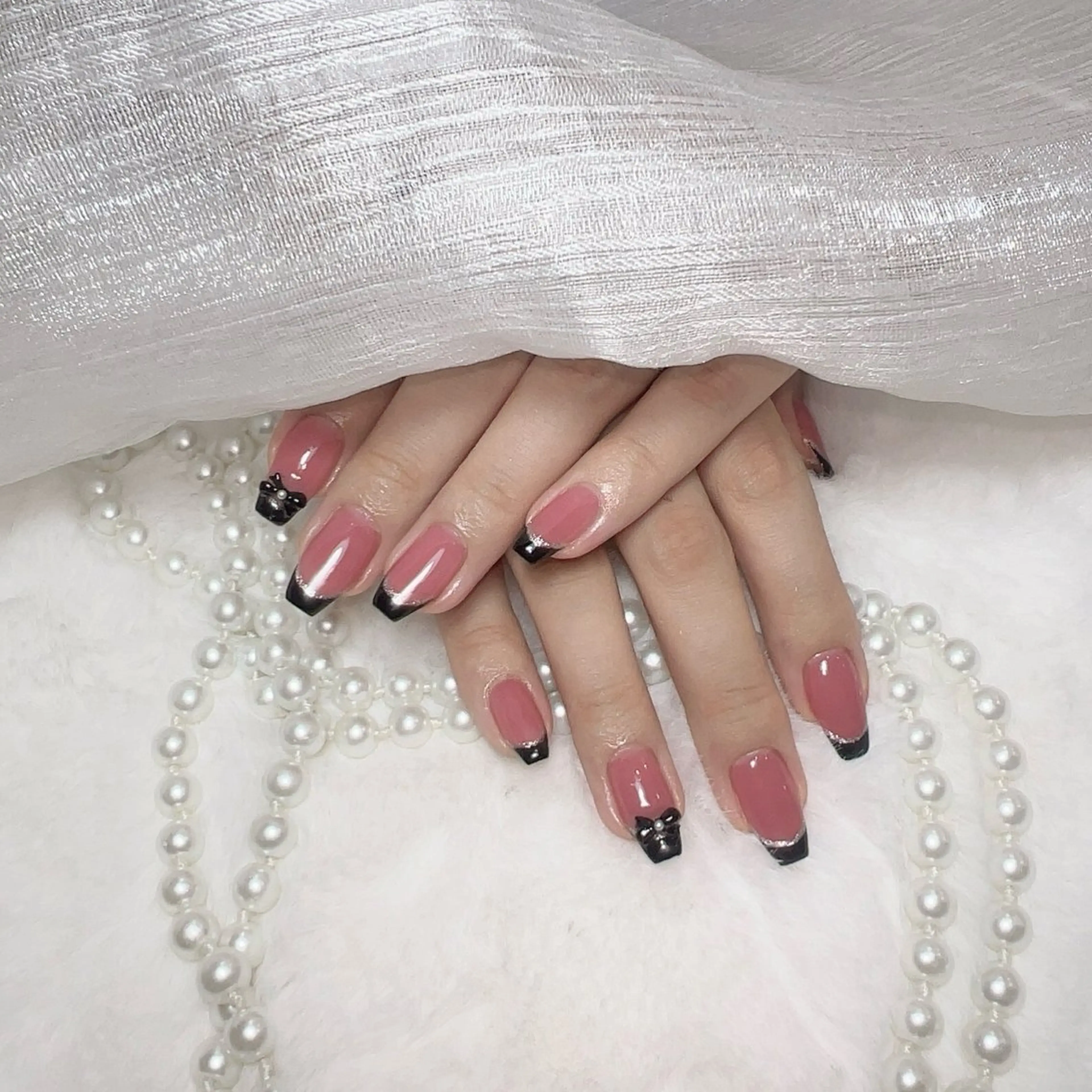 ネイル 長さ出し フットネイル フレンチネイル ガラスフレンチ グラデーション ハンドネイル You&Me Reonaのネイルデザイン