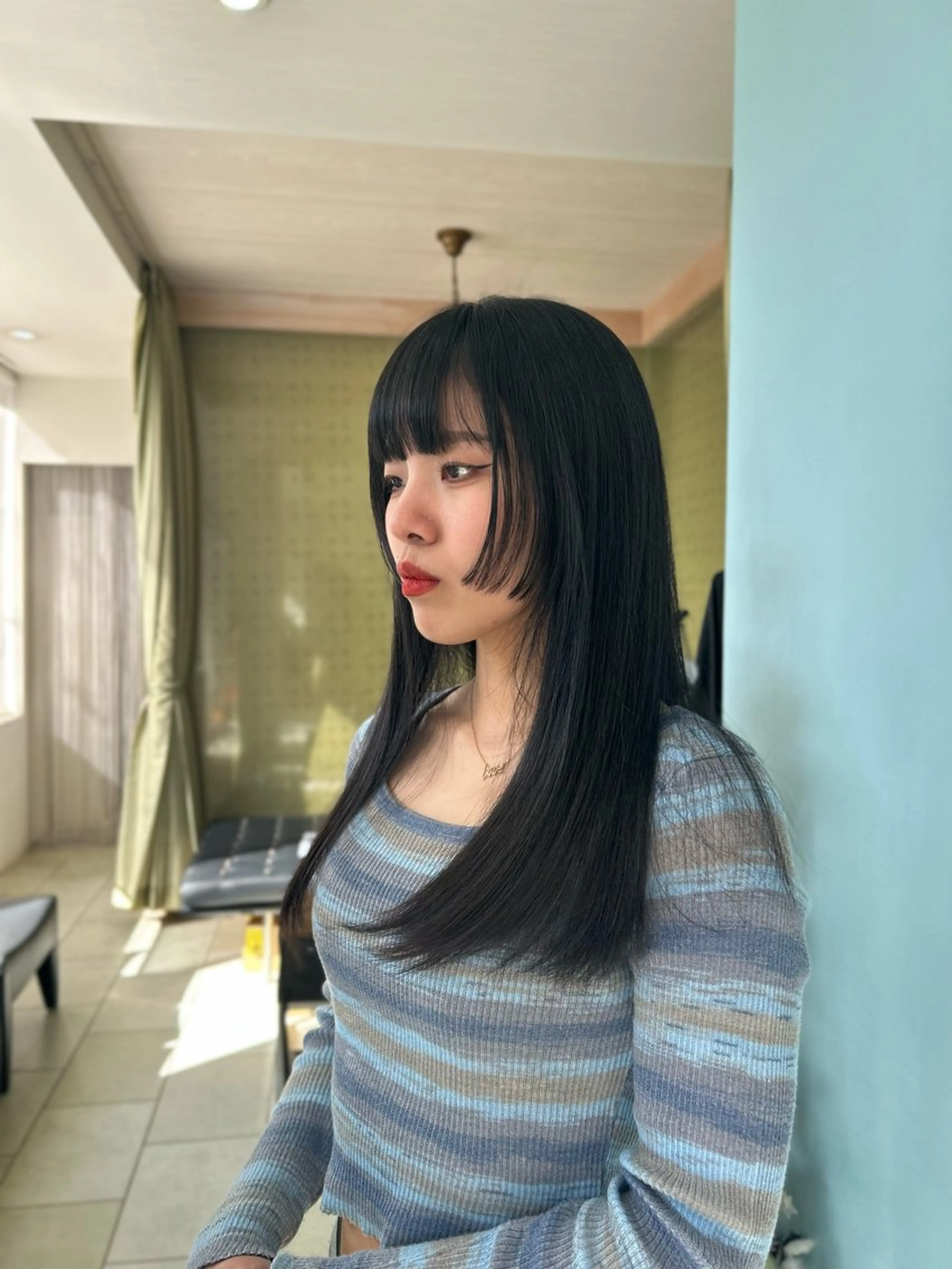 ロング 顔周りカット カット 堀田 柊のヘアスタイル